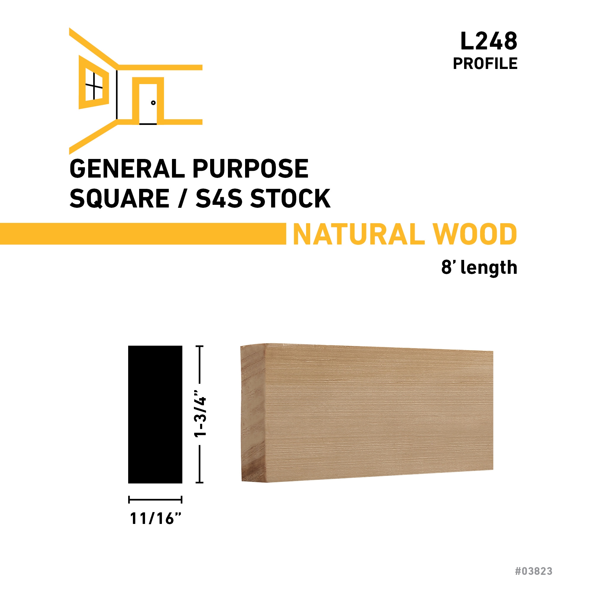 RELIABILT L 248 8 PINE Square-Lattice-Moulding - View #3