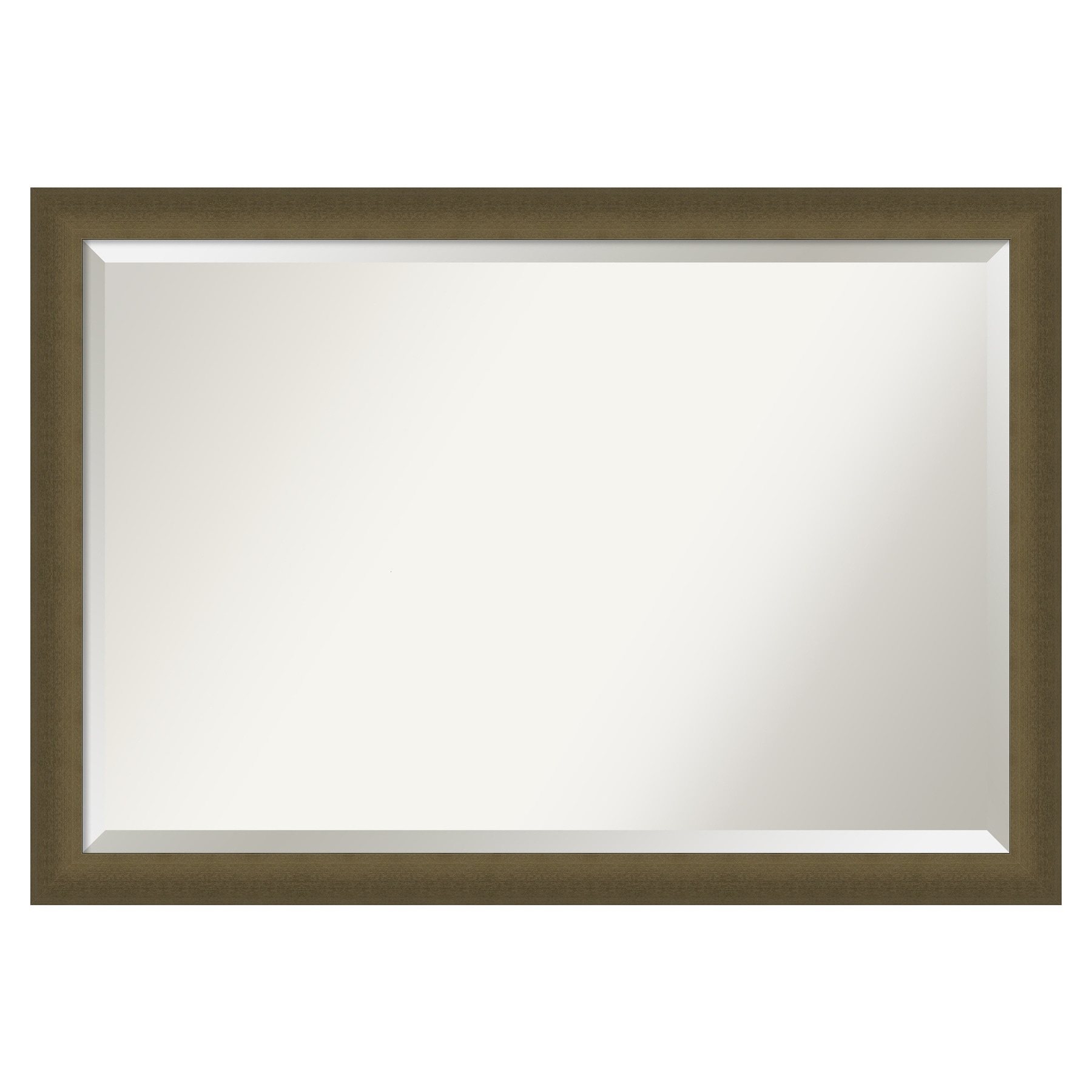 Amanti Art A17008100252 Blaine Light Bronze Narrow Frame 39.5-Inches W x 27.5-Inches H Rectangle Salon Scoop Silver Framed Vanity Mirror