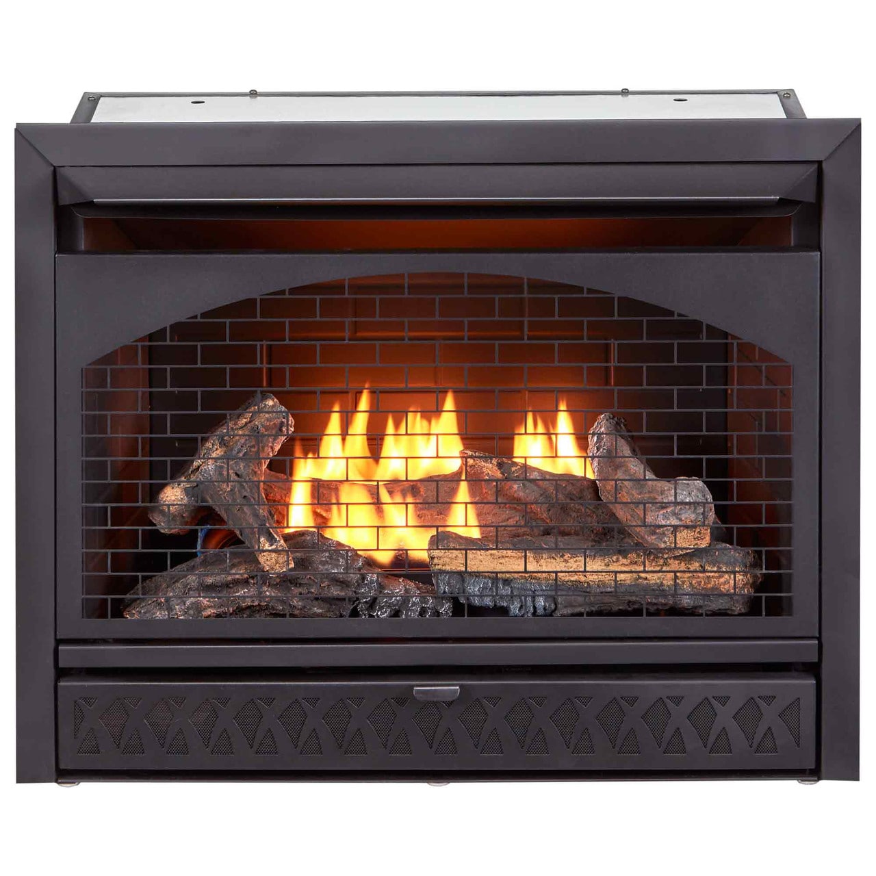 ProCom FBNSD28T 29.1-Inches W 26000 -BTU Black Vent-free Dual-Burner Gas Fireplace Insert with Thermostat