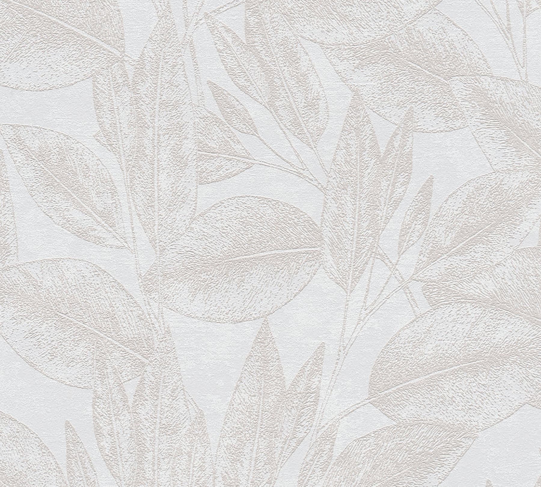 Advantage 4035-37836-1 Windsong 57.5-Sq. Feet Neutral Vinyl Textured Ivy/Vines 3D Unpasted Wallpaper