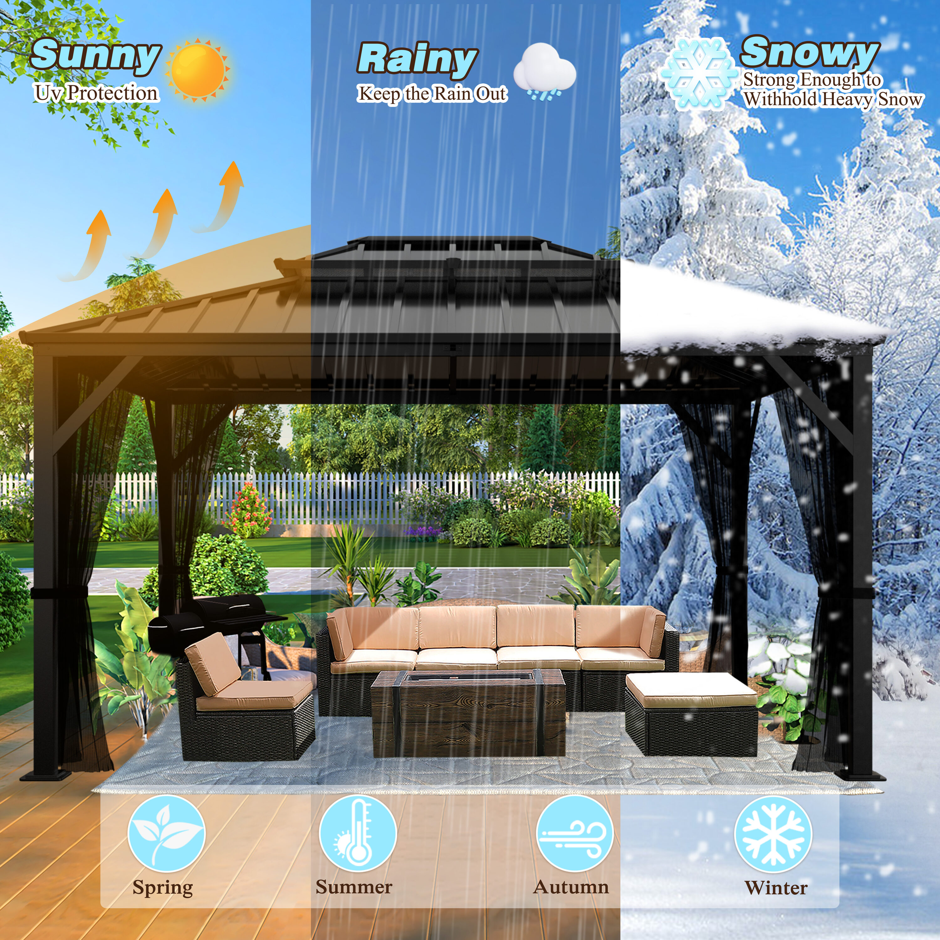 VEIKOUS PG0201-06-2 Wood-Resin-Gazebos - View #5