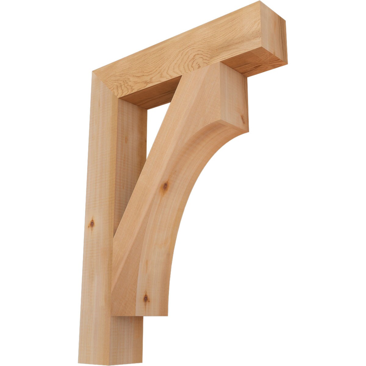 Ekena Millwork BKT04X20X28WTL05SWR Westlake block smooth 3-1/2-in x 20-in x 28-in Western red cedar Brown Wood Standard bracket