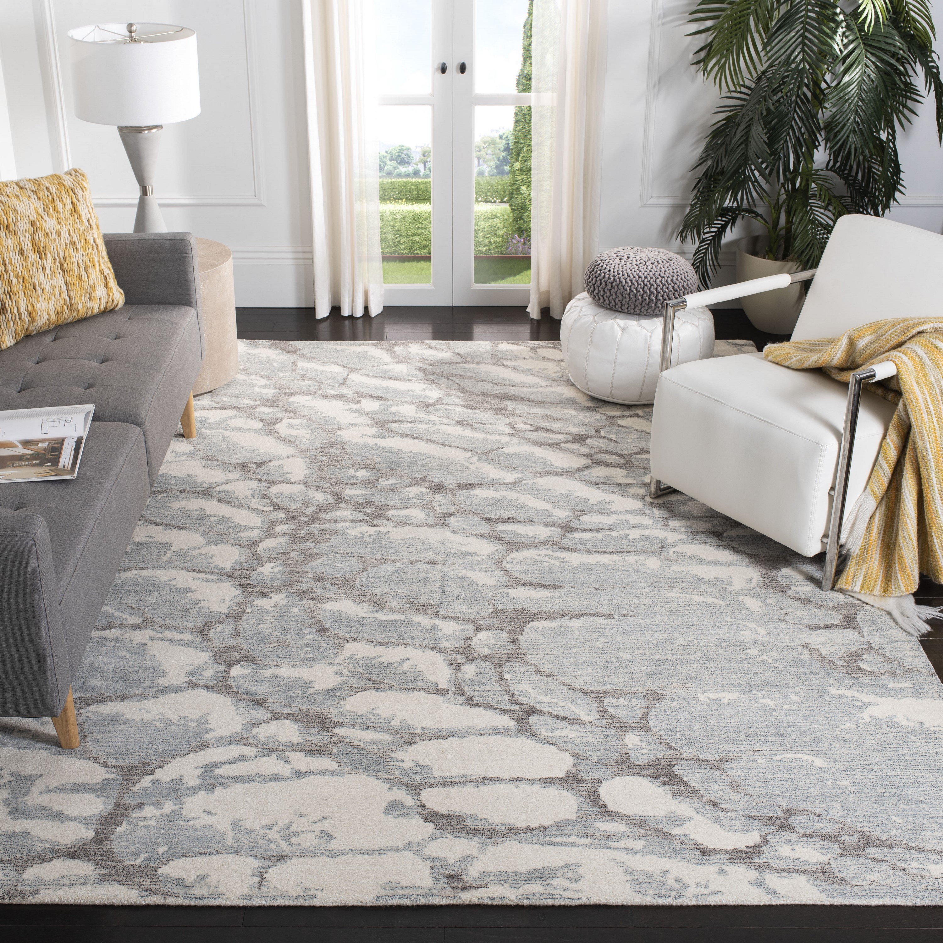 Safavieh RVT112F-8 Restoration Vintage Rinje 8 x 10 (ft) Tufted Synthetic Gray/Ivory Rectangular Indoor Abstract Vintage Area rug