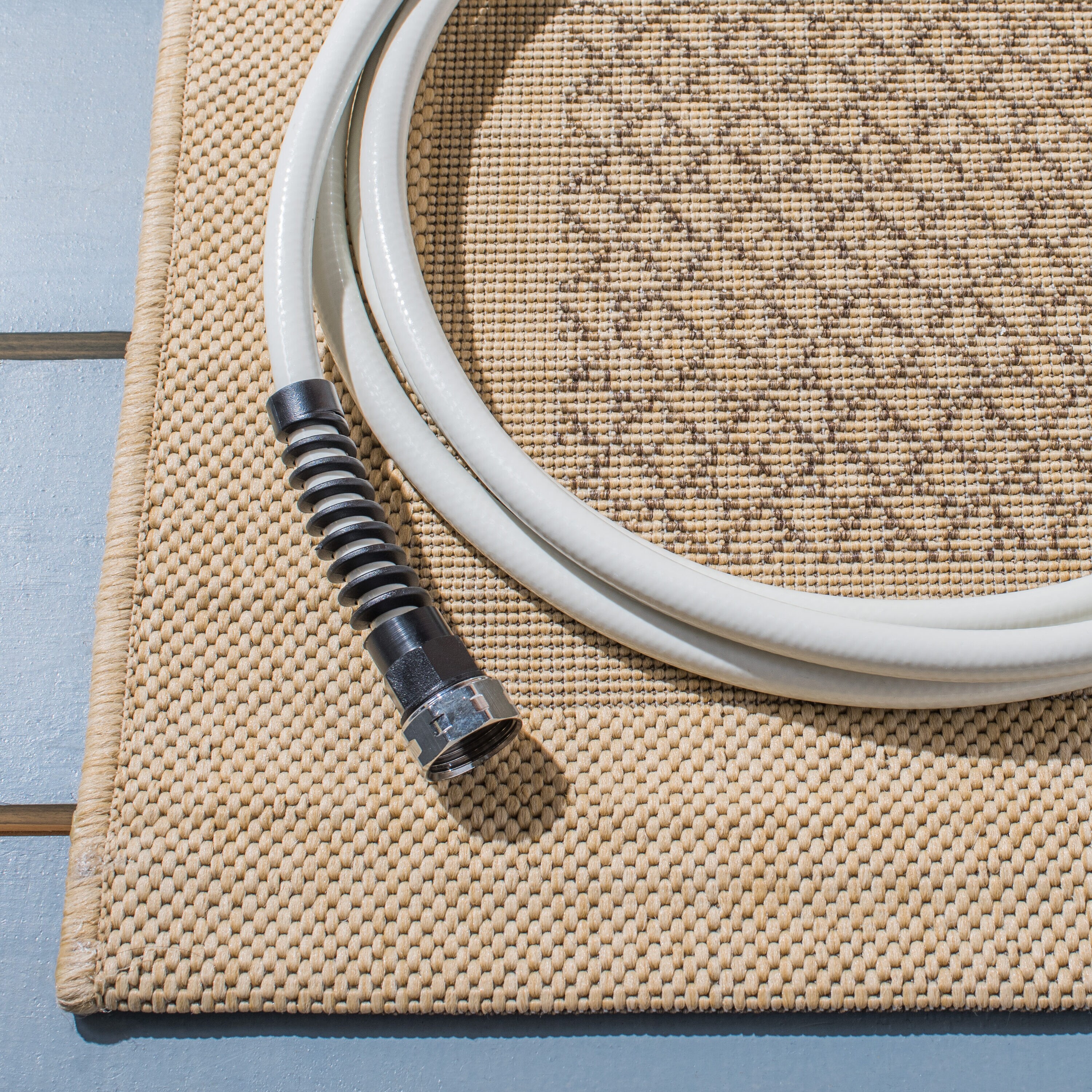 Safavieh CY1928-3001-6 Courtyard Checkmate 7 x 10 (ft) Loomed Polypropylene Natural/Brown Rectangular Indoor/Outdoor Geometric Coastal Area rug