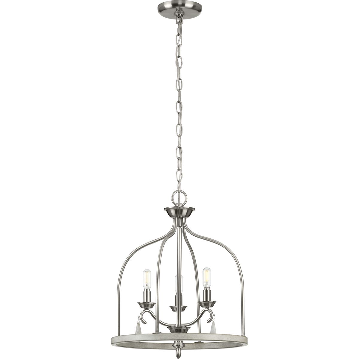 Vinings 3-Light Brushed Nickel Coastal Foyer Pendant Light