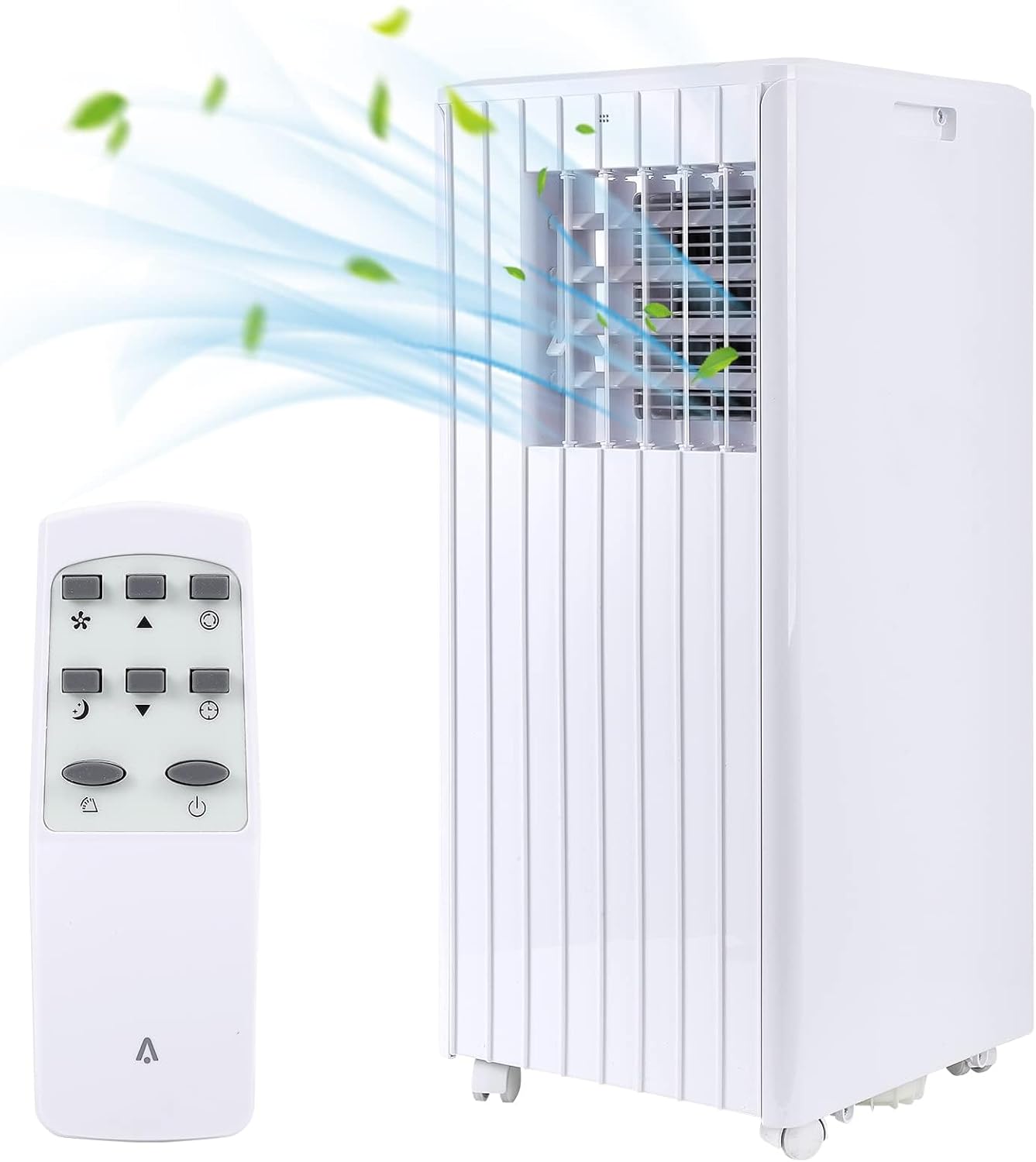 Qeetex ZYS-PHO-0XHWJFXX 8000 BTU Portable Air Conditioner with Remote Digital Display 3-in-1 Cooling Fan Dehumidifier Cools Rooms up to 350 Sq Ft Sleep Mode Timer Window Exhaust Kit Included