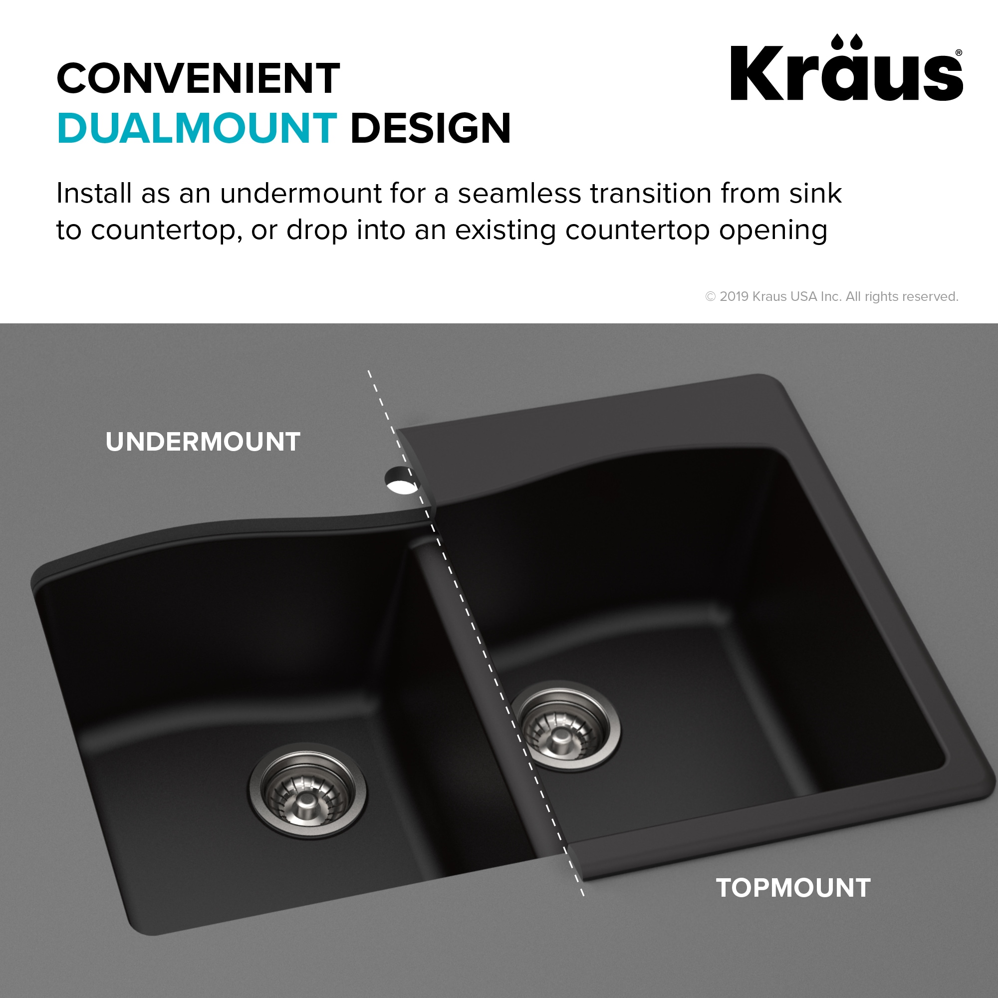 Kraus KCA1200 33 Inch Undermount Kitchen Sink with Commercial Pull-Down  Faucet, NoiseDefend™, Smart Low Divider, Wear-Resistant Finish, Easy-Clean  Nozzles, Smart Single Handle Design, Eco-Friendly Faucet, and ADA Compliant