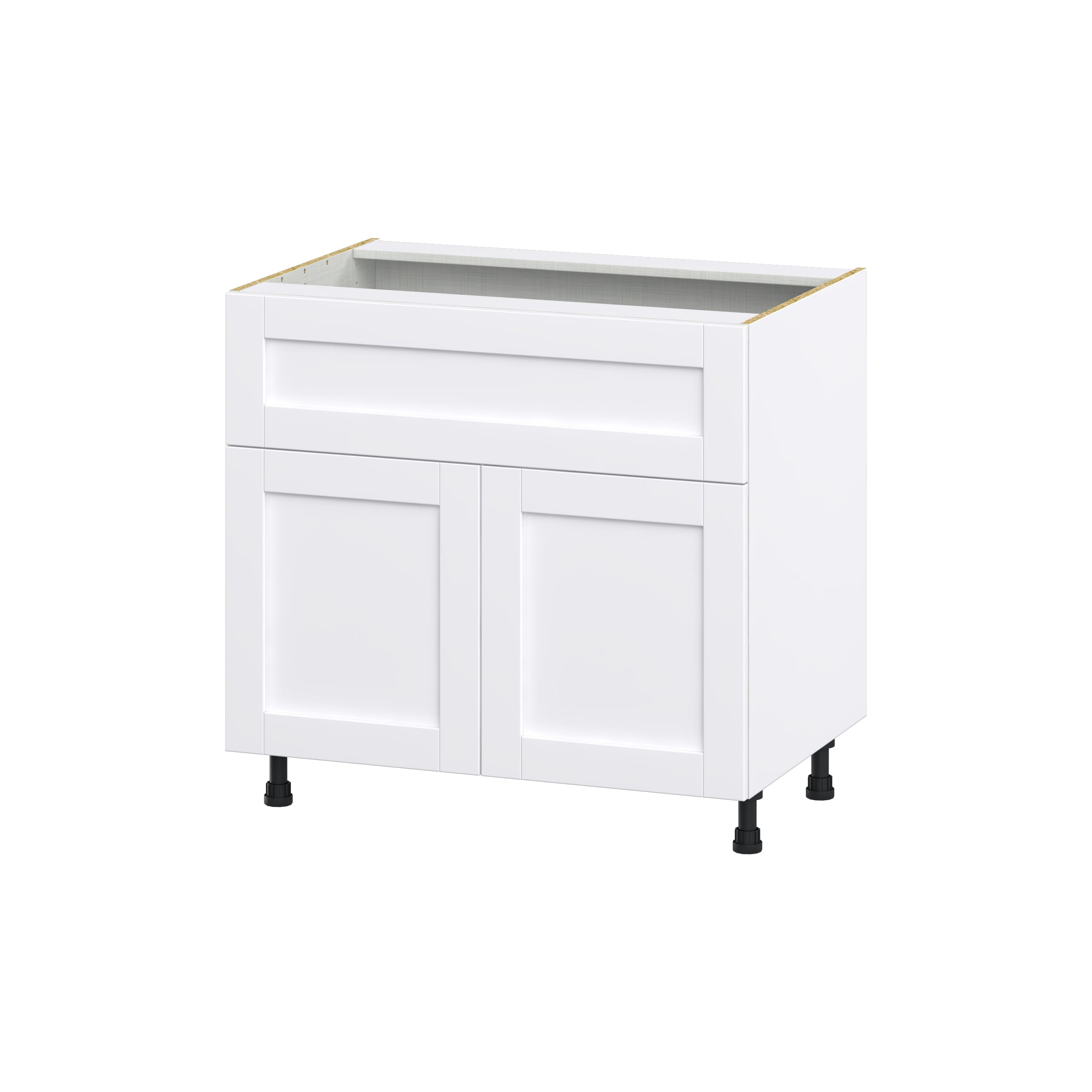 Hugo&Borg Rosemont 36-in W x 34.5-in H x 24-in D Glacier White 1-Drawer Base Fully Assembled Cabinet (Flat Panel Shaker Style)