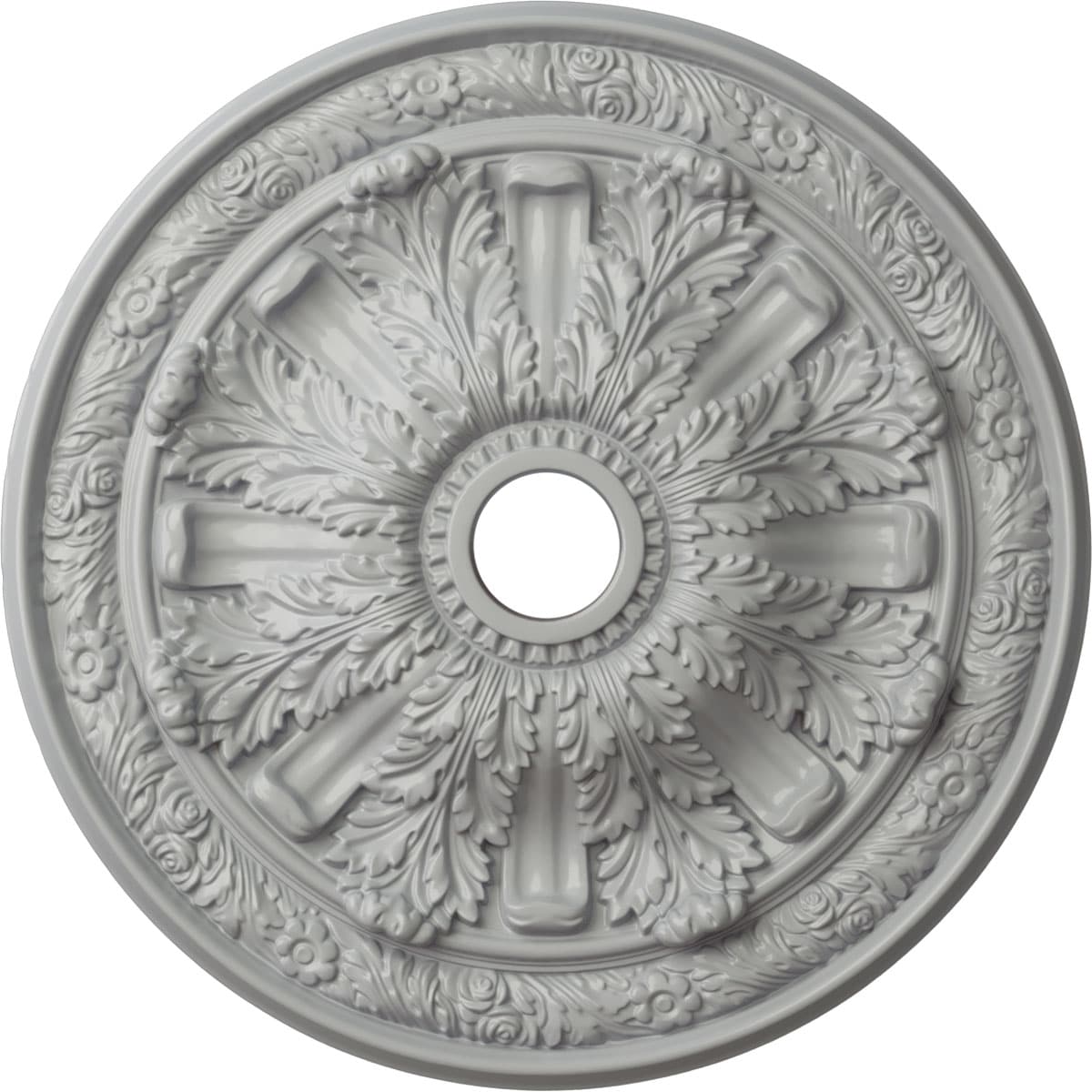 Ekena Millwork CM30FLFRF Flagstone 30-in W x 30-in L Painted Frost Polyurethane Whole Ceiling Medallion