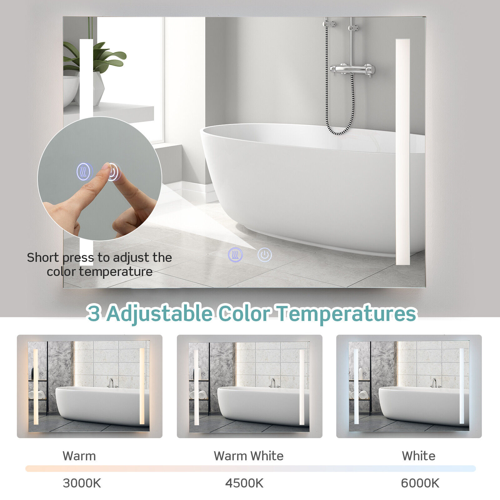 WELLFOR BTS-7802CA Framed-Bath-Mirrors - View #7