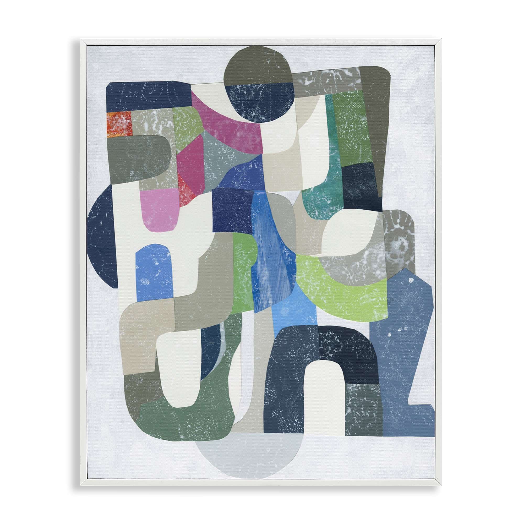 Stupell Industries BS-401-WFR-24X30 Retro Geometrics on Grey White Framed Giclee Art By Coco Good 24 x 30