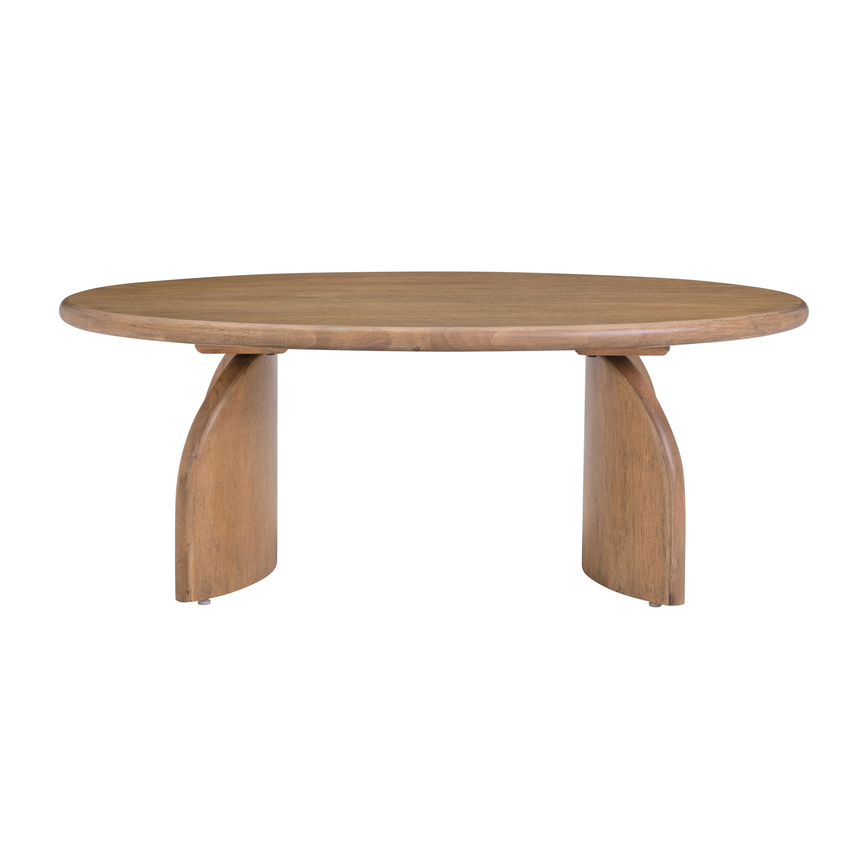Contemporary Sofia Cognac Oval Wooden Outdoor Coffee Table with Storage