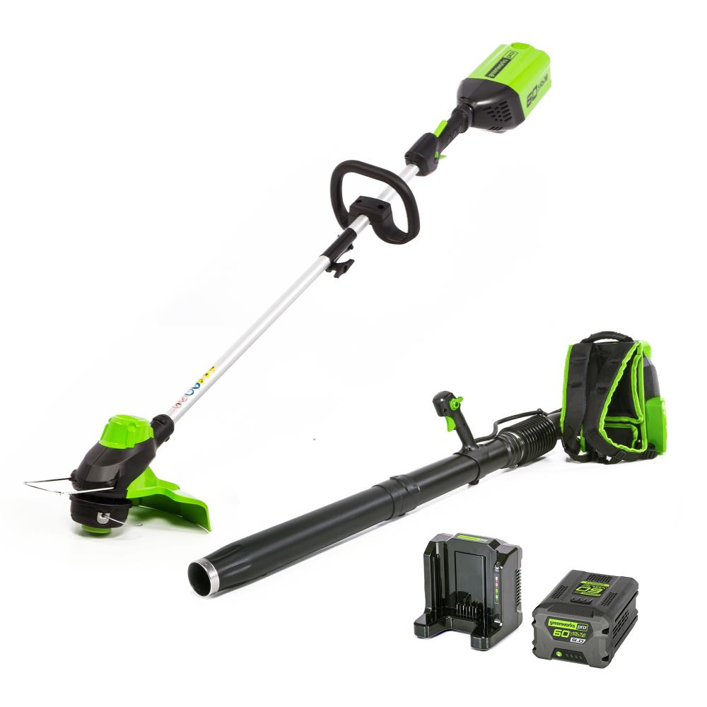 Greenworks Pro 1303203 60-volt Cordless String Trimmer and Leaf Blower Combo Kit (Battery & Charger Included)