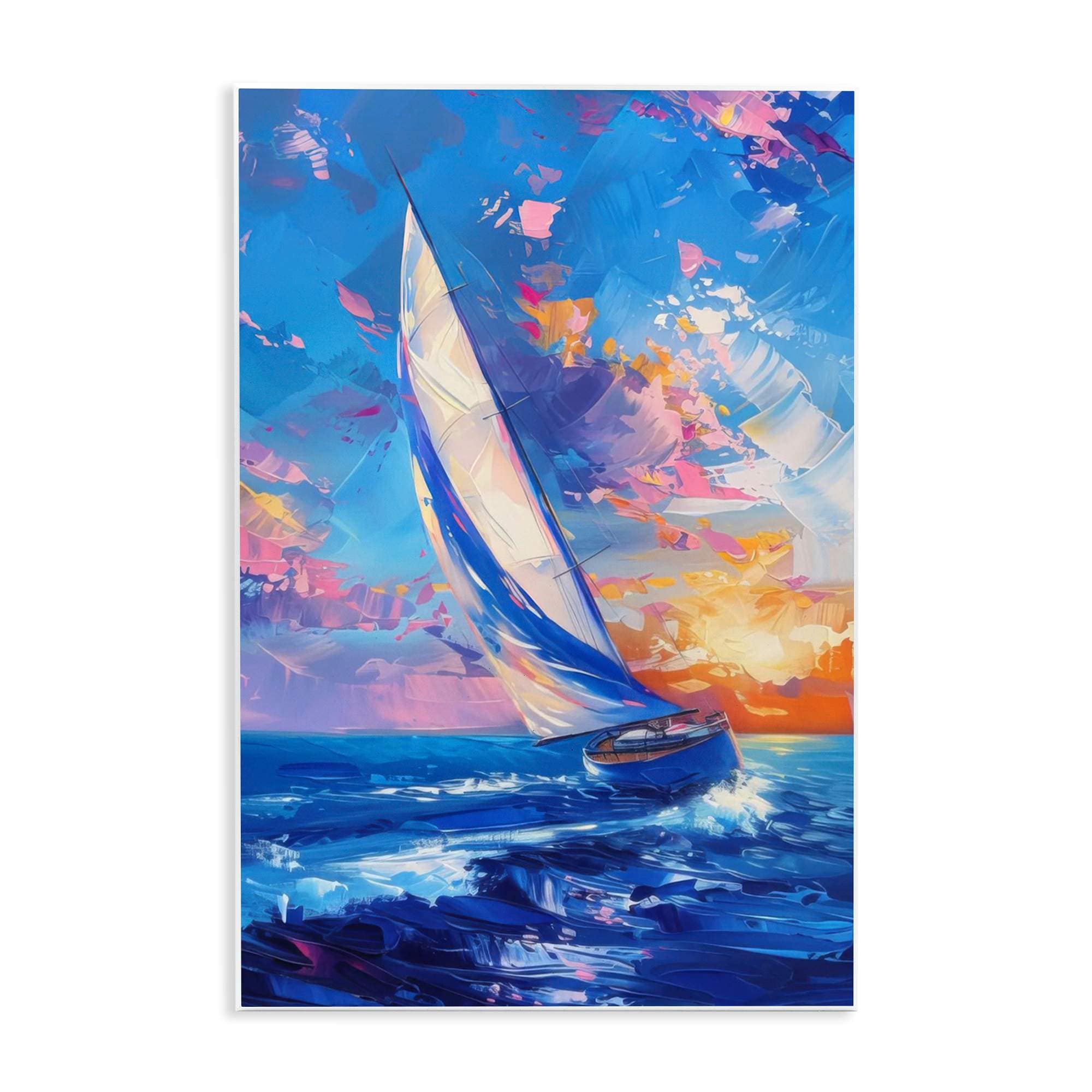 Stupell Industries BT-716-WD-13X19 Abstract Boat at Sunset Wall Plaque Art By LSR Design Studio 13 x 19