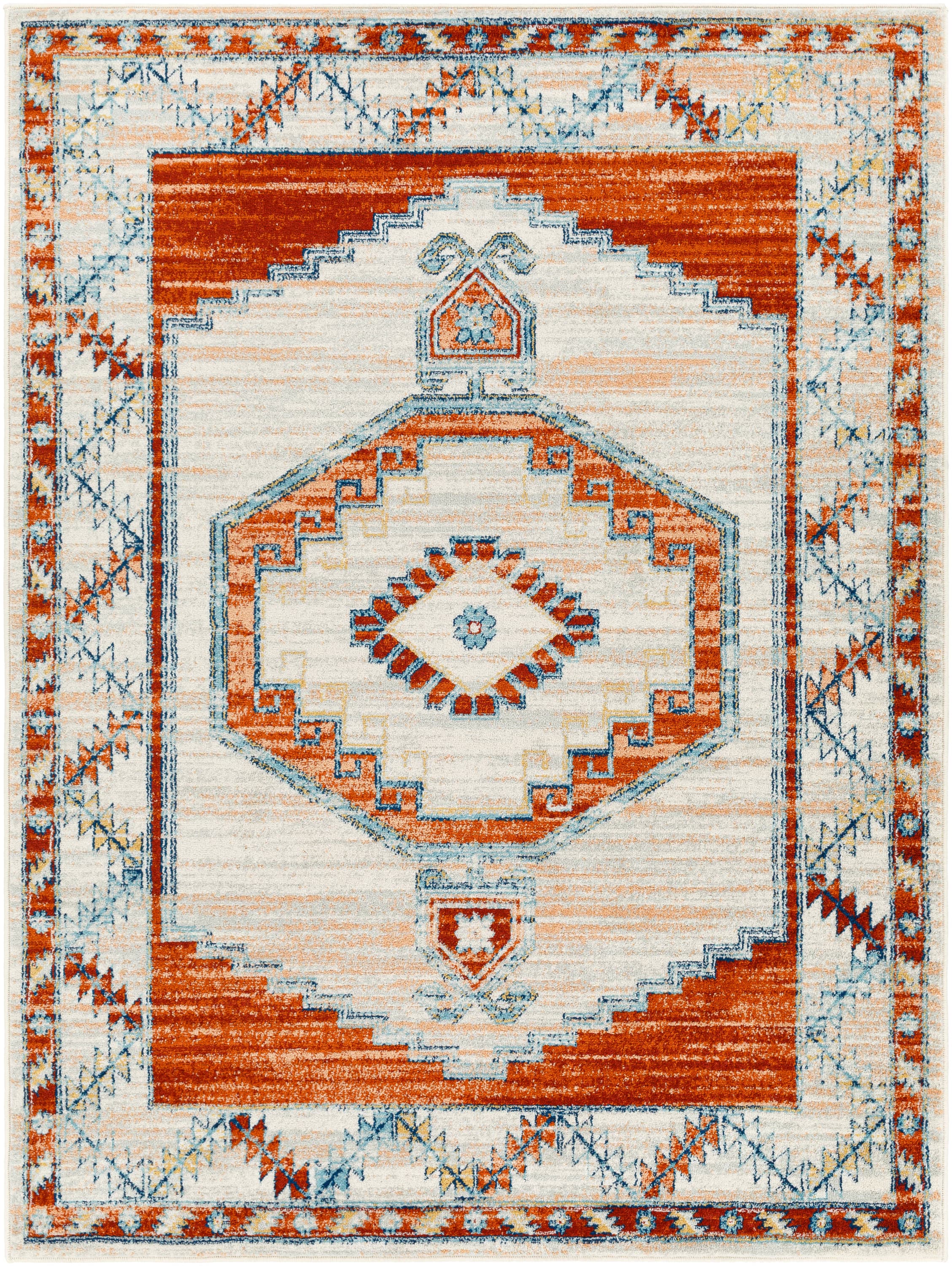 Artistic Weavers TVZ2313-71010 Tevazu 8 X 10 (ft) Light Grey Indoor Medallion Oriental Area Rug