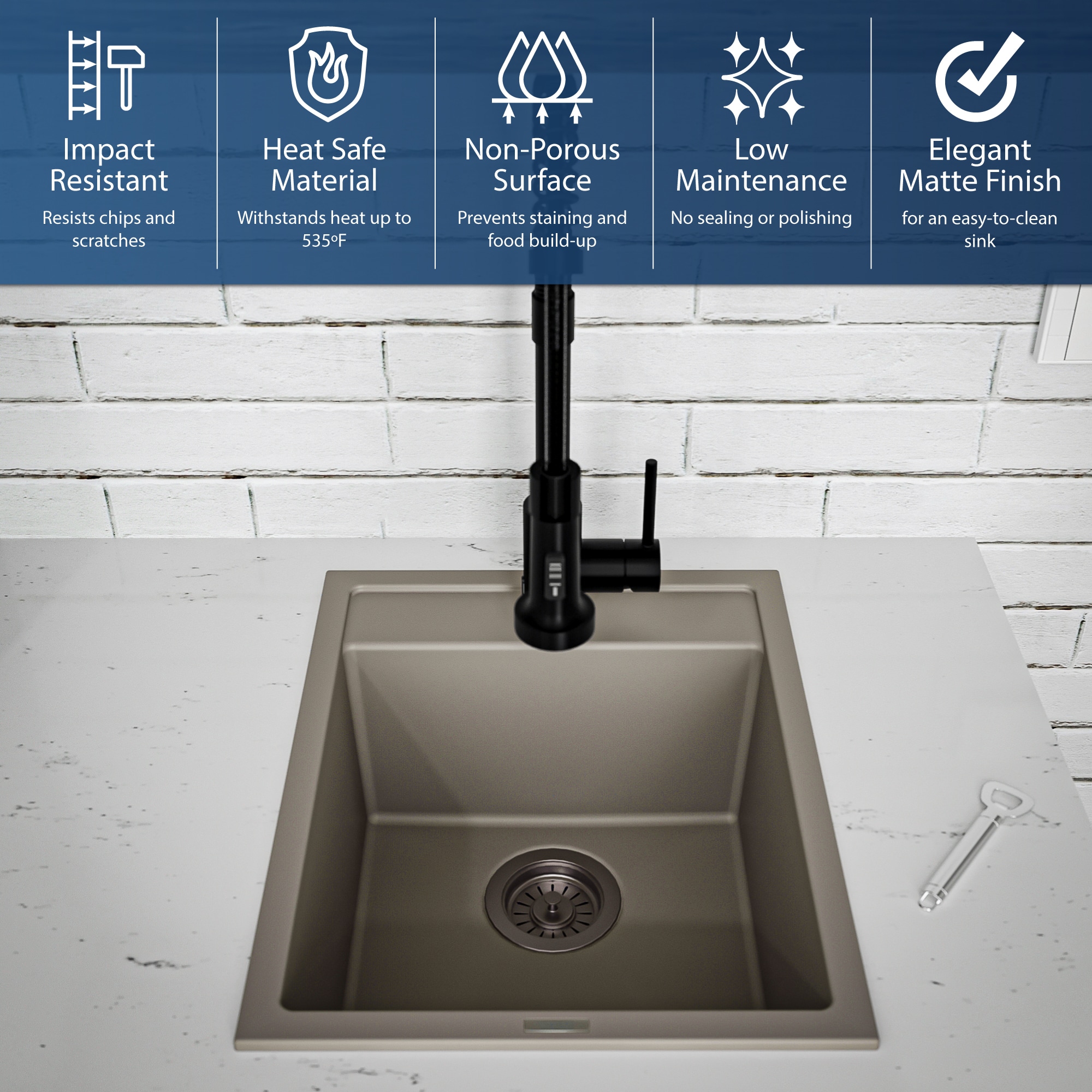 Karran QT-825-CN Bar-Prep-Sinks - View #3