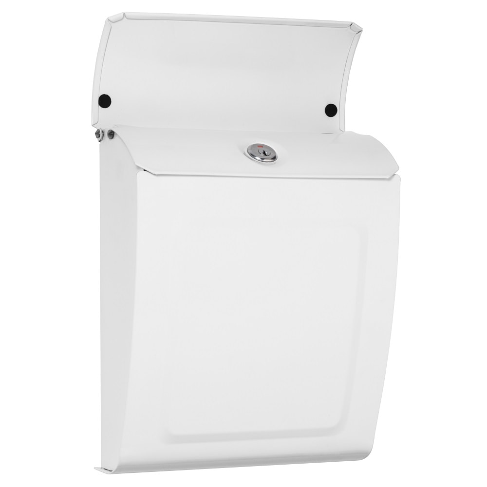 Aspen White Small Steel Lockable Wall Mounted Mailbox