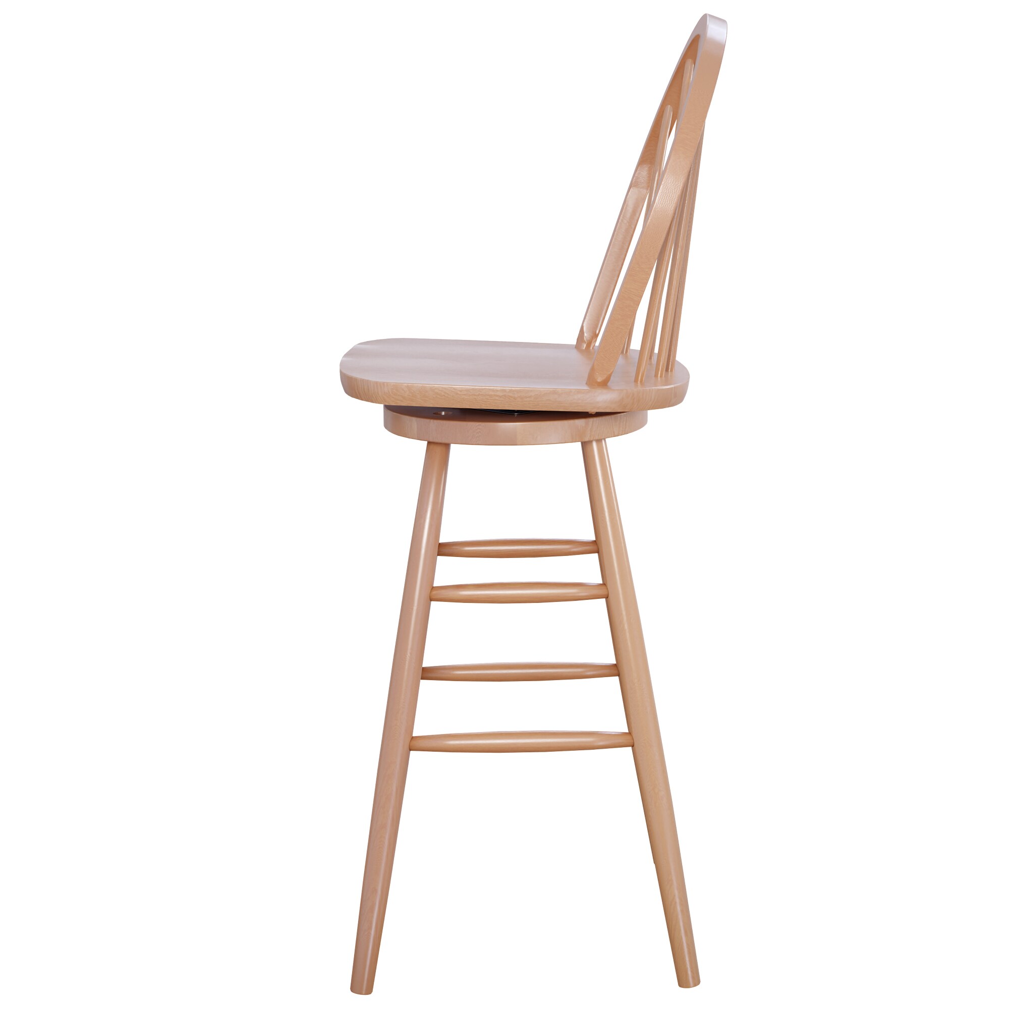 Winsome Wood Natural 29.93 in H Bar height Swivel Wood Bar Stool