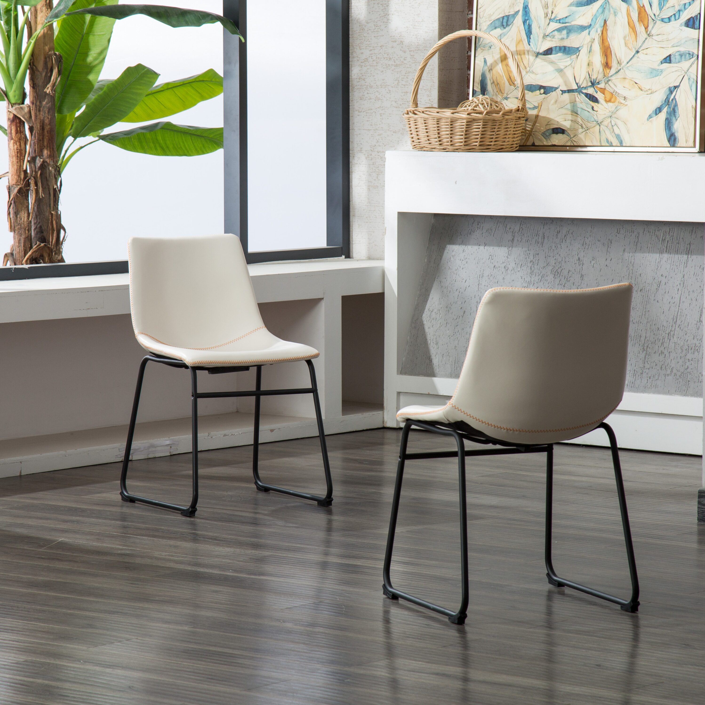 Roundhill Furniture C185WH Dining-Chairs - View #5