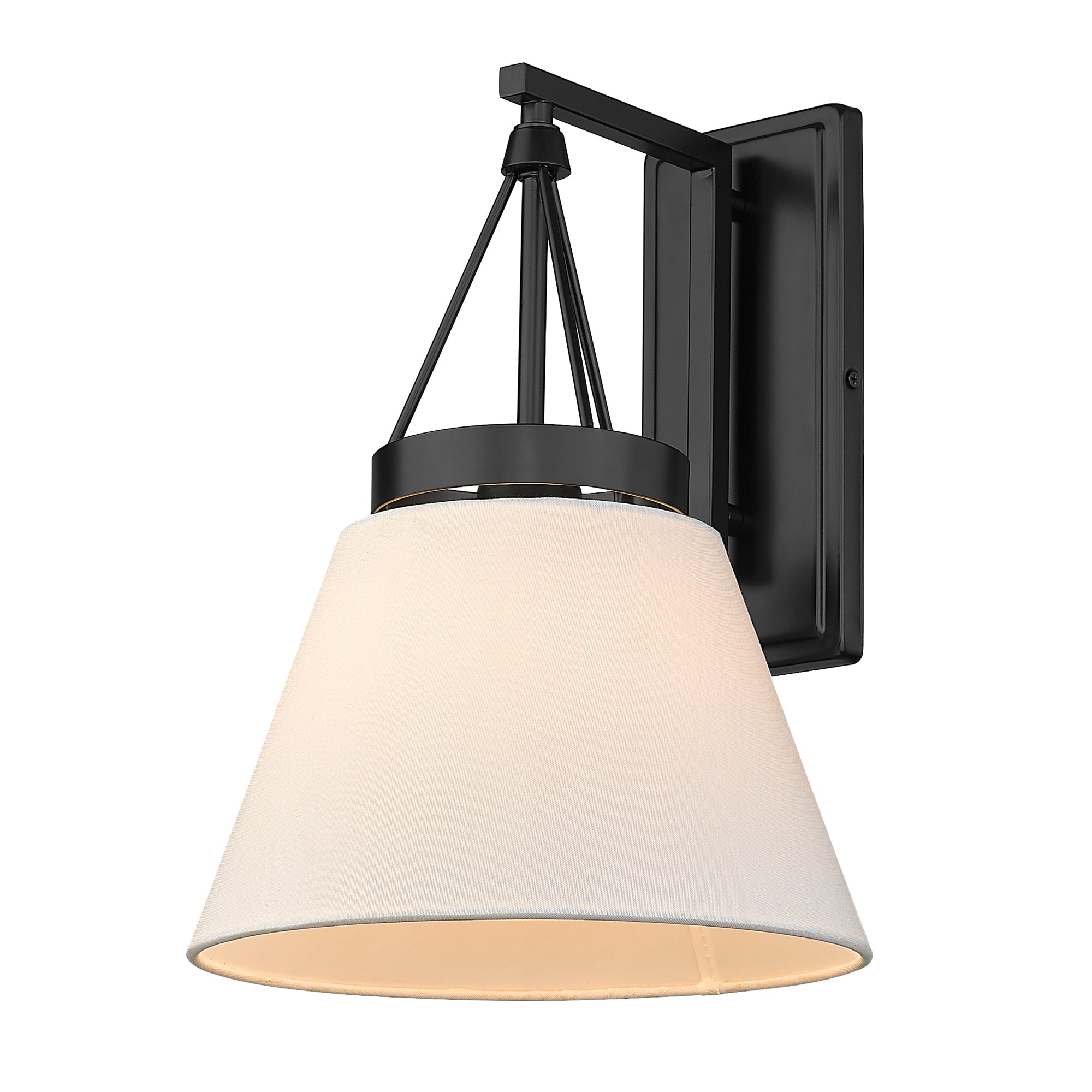 Penn Matte Black and Modern White Conical Wall Sconce