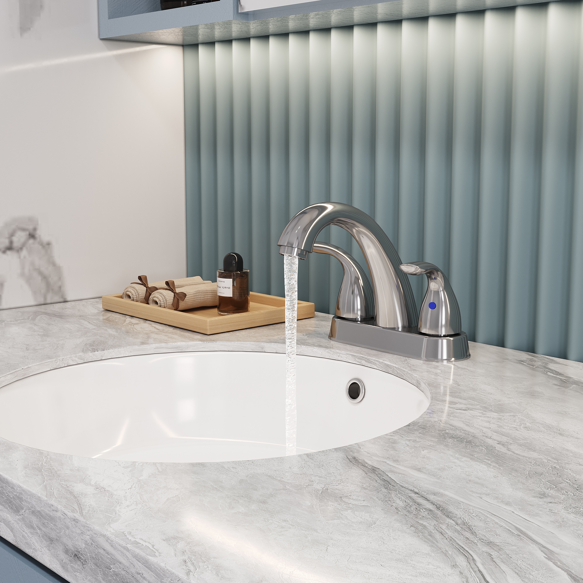 Wooakway Bothwa Home 5.45 Inch CUPC Certified 2 Handle Bathroom Sink Faucet Chrome Finish Chrome