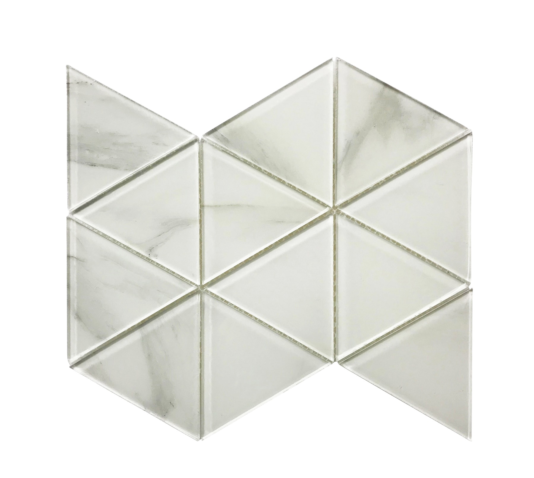 Abolos Nature 10-Pack Calacatta White/Glossy 12-in x 12-in Glossy Glass Diamond Marble Look Wall Tile