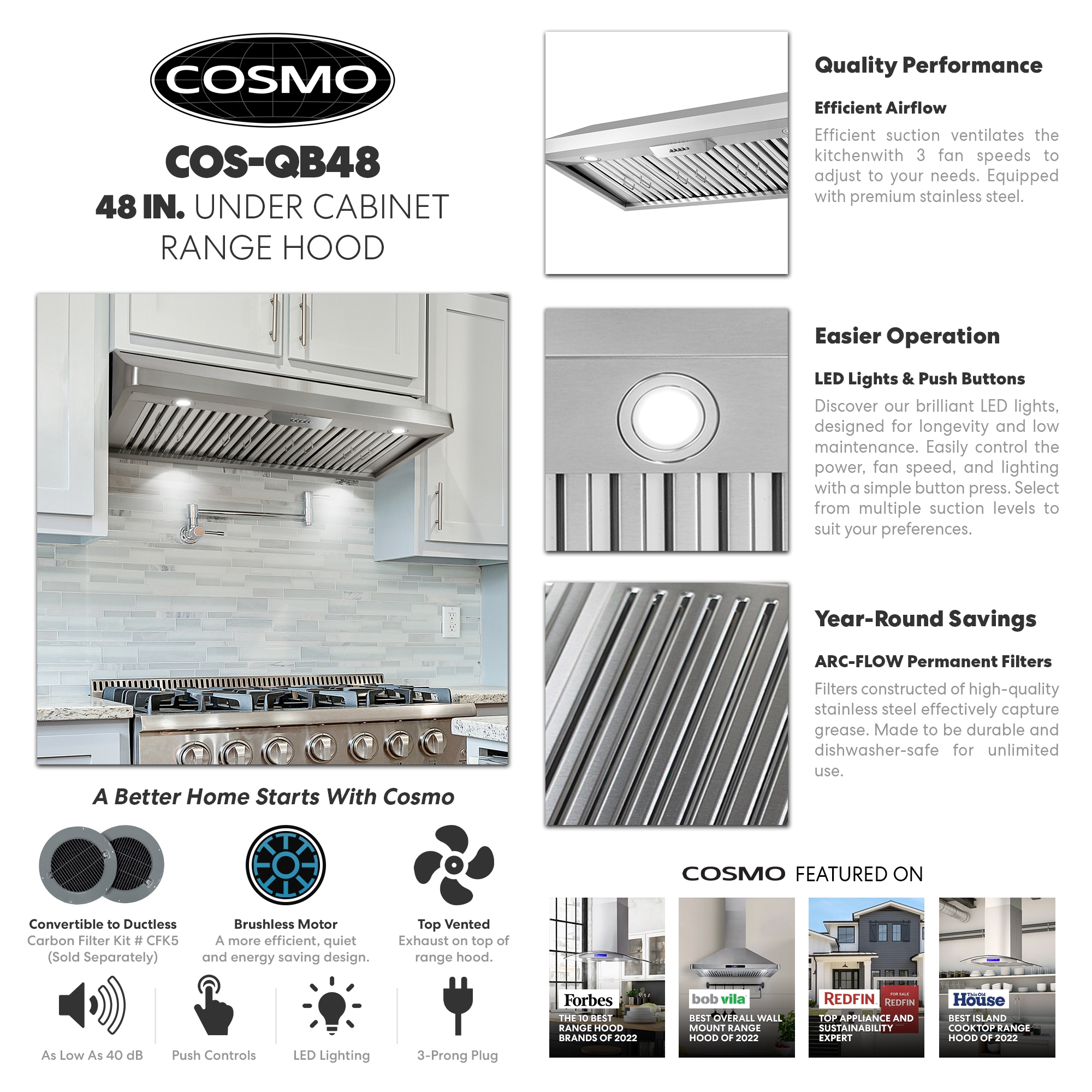 Cosmo COS-QB48 Undercabinet-Range-Hoods - View #4
