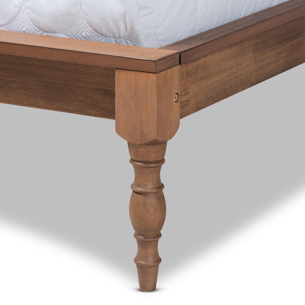 Baxton Studio Romy Ash Walnut Queen Wood Platform Bed in the Beds