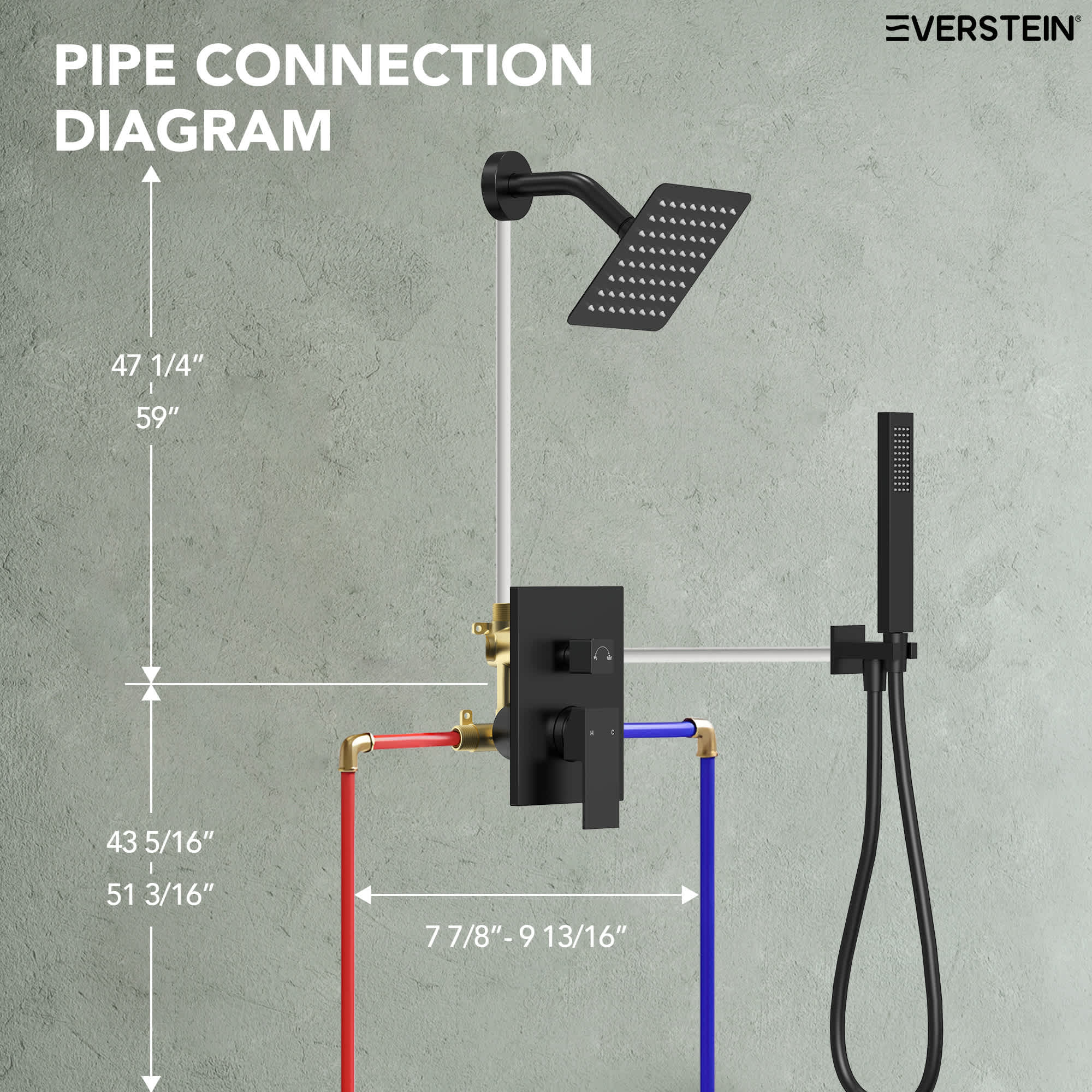 EVERSTEIN SFS-1077-BK6 Tub-Shower-Faucets - View #7