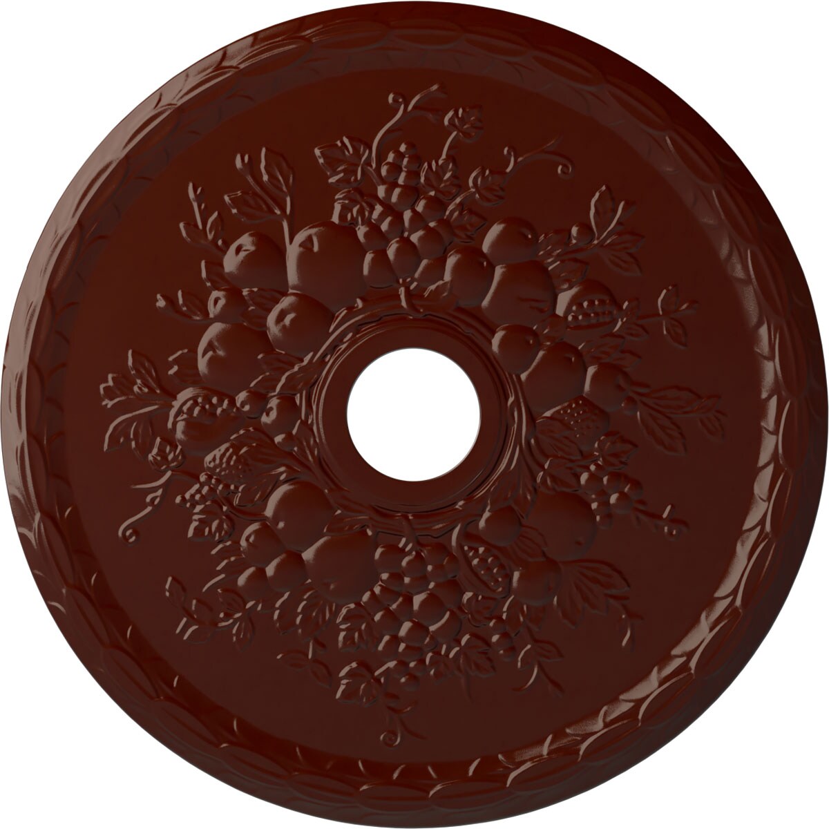 Ekena Millwork CM22GRBMF Grape 22.625-in W x 22.625-in L Painted Brushed Mahogany Polyurethane Whole Ceiling Medallion