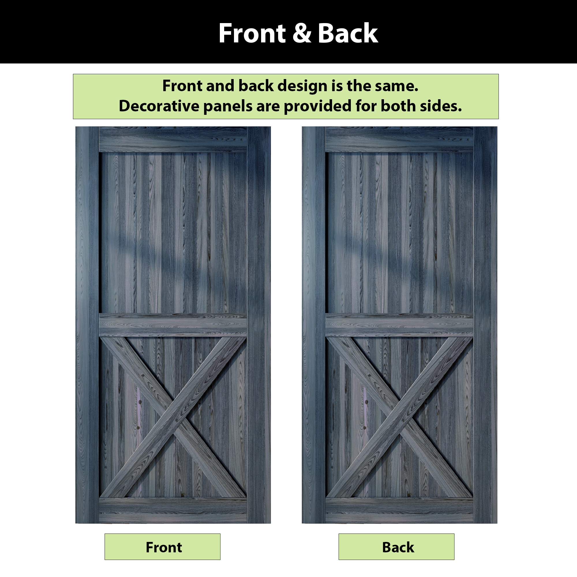 HOMACER 4684-X-NAVY Barn-Doors - View #6