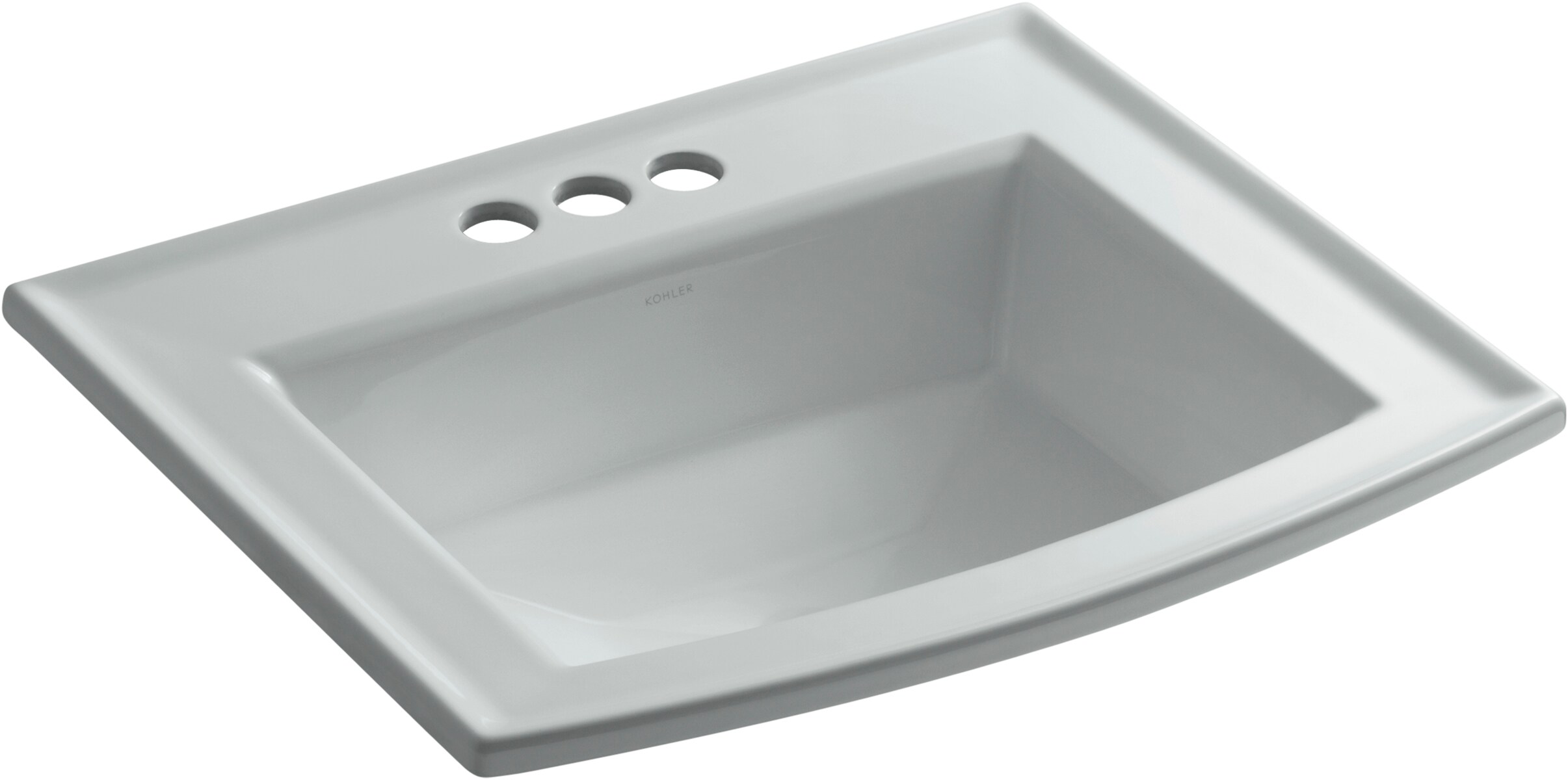 KOHLER 2356-4-95 Archer Vitreous china Drop-in Rectangular Traditional Ice Grey Bathroom Sink ( 22.625-Inches x 19.4375-Inches )