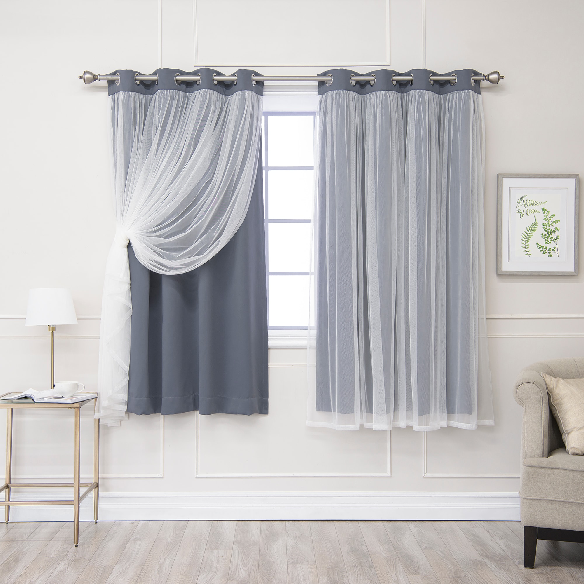 Best Home Fashion 52'' W x 63'' L Brockham Solid Blackout Grommet Curtain  Panels(Set of 2) Stone in the Curtains & Drapes department at Lowes.com
