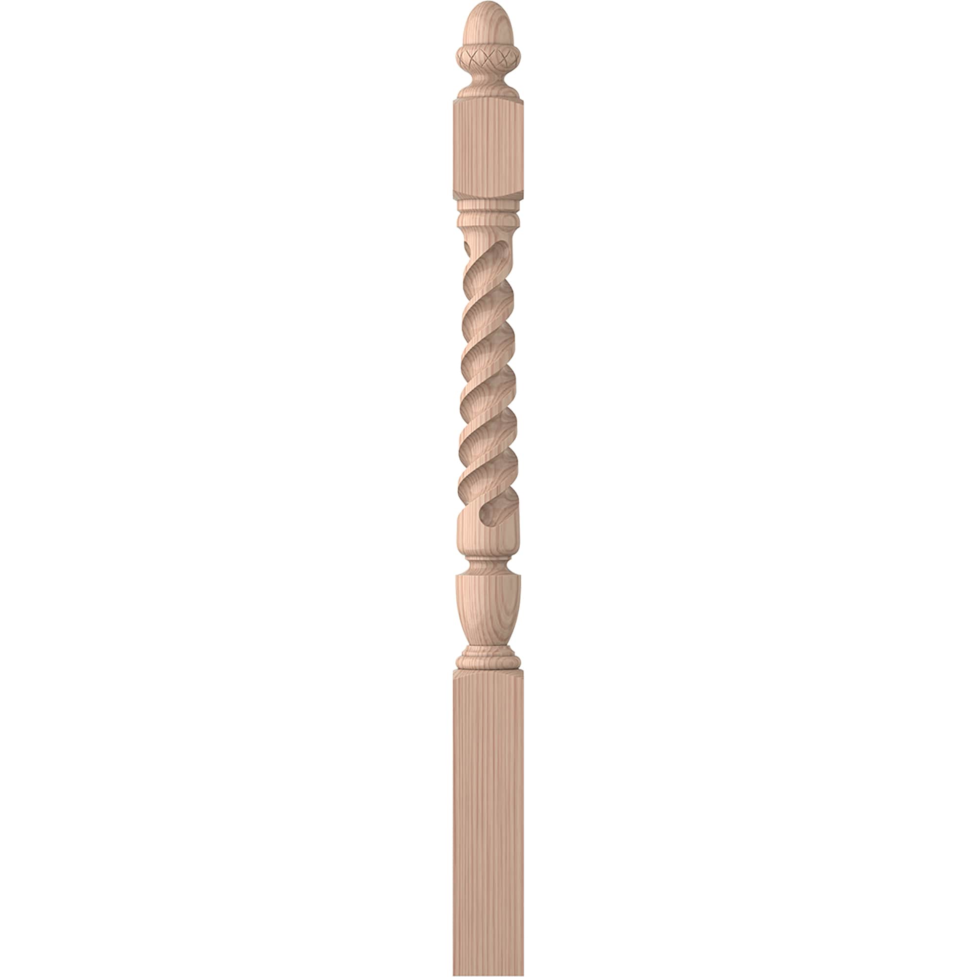 L.J. Smith Stair Systems LJT-3040-B Regent 3.5-in x 47.75-in Unfinished Beechwood Starting Stair Newel Post