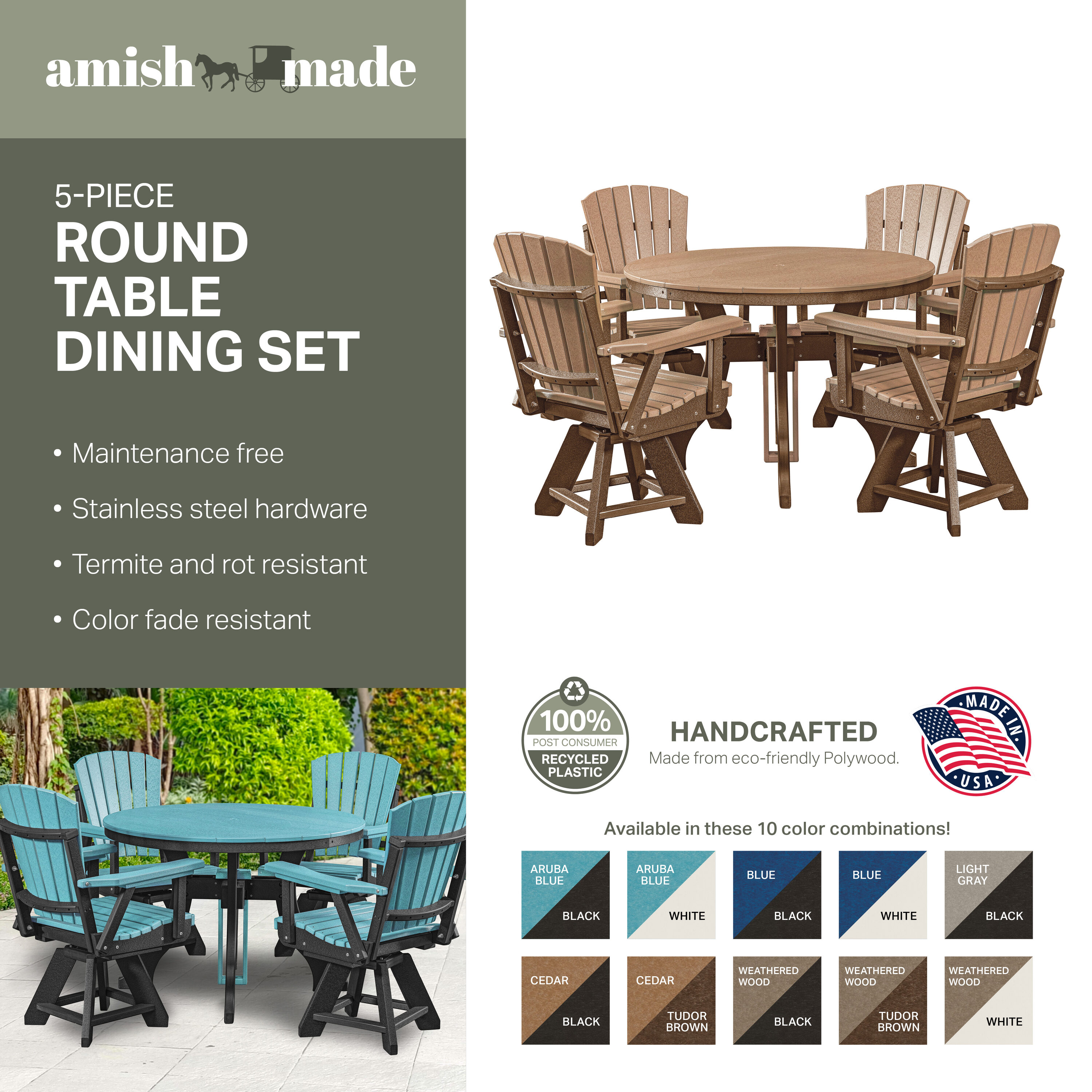 American Furniture Classics DR130ARB-K Patio-Dining-Sets - View #6