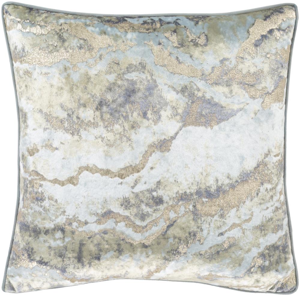 Surya AAT001-1818P Agate 18-in x 18-in Light Gray 100% Polyester Indoor Decorative Pillow