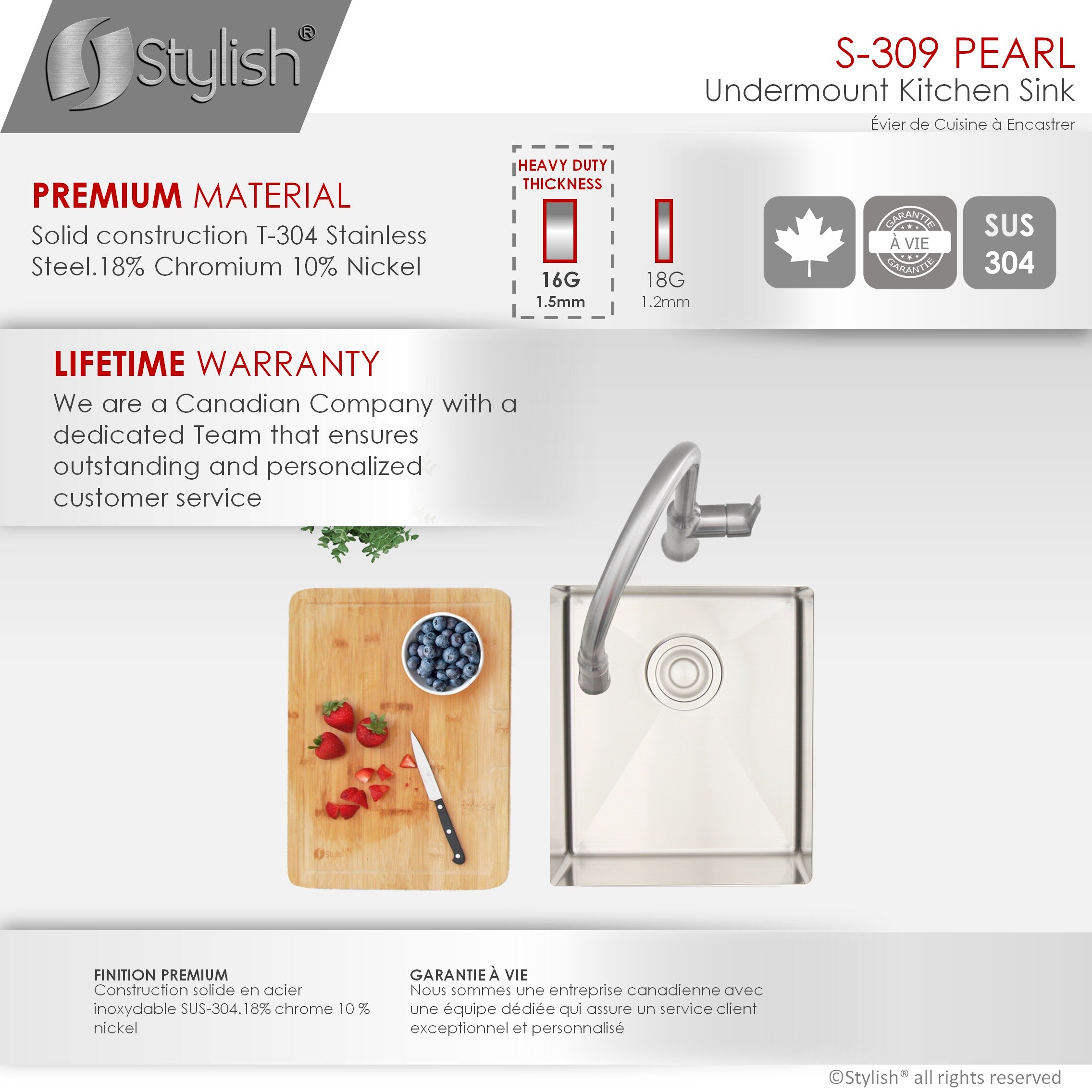 Stylish S-309XG Kitchen-Sinks - View #10
