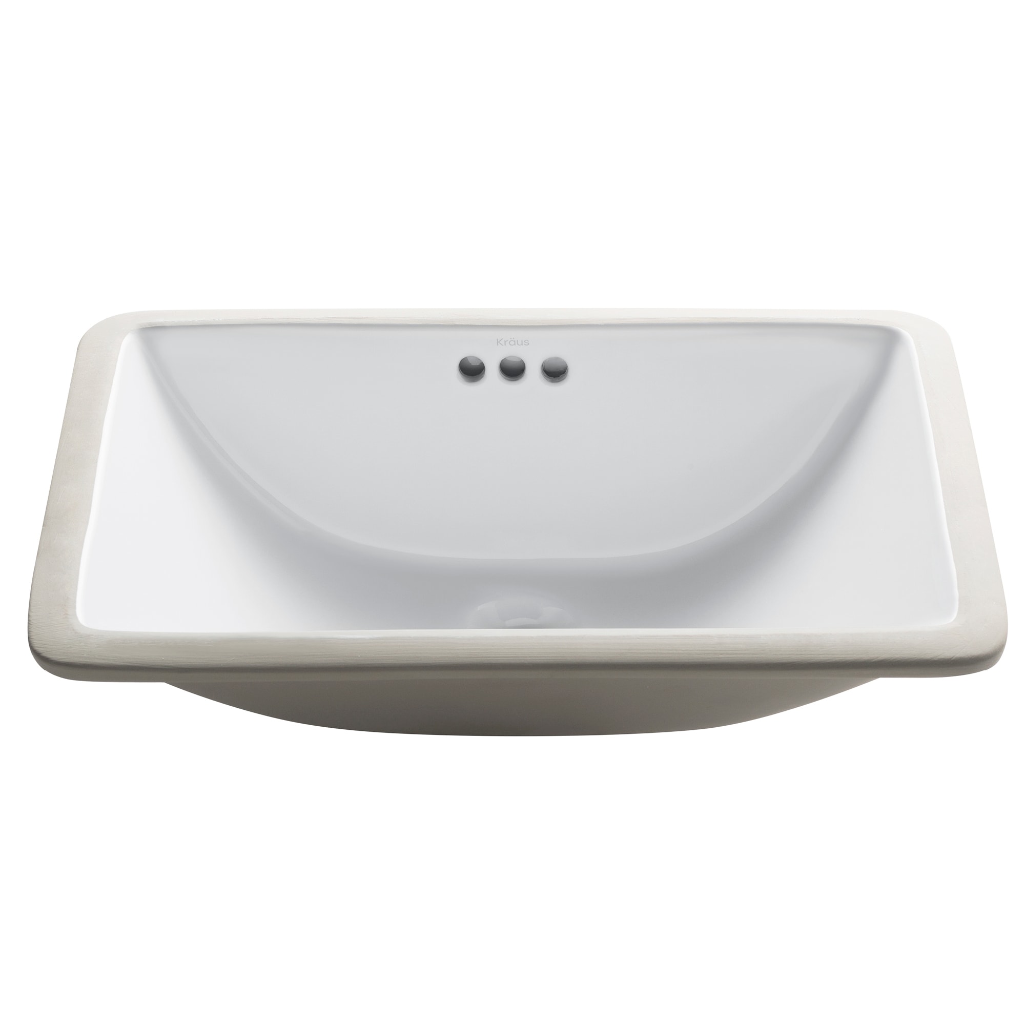 Kraus KCU-241 Elavo Ceramic Undermount Rectangular Modern White Bathroom Sink ( 20.88-Inches x 14.38-Inches )