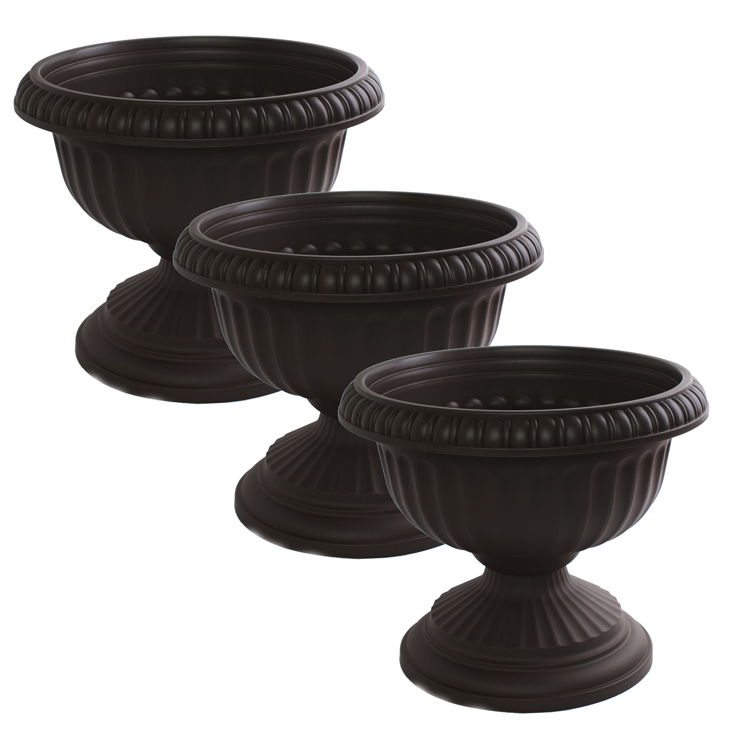 Bloem 3-Pack 12-in W x 10.5-in H Black Plastic Traditional Indoor