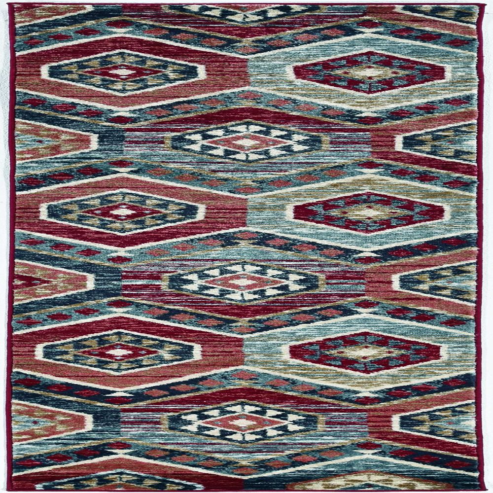HomeRoots 353436 Bernadette 2 X 7 (ft) Rag Red Indoor Abstract Runner Rug
