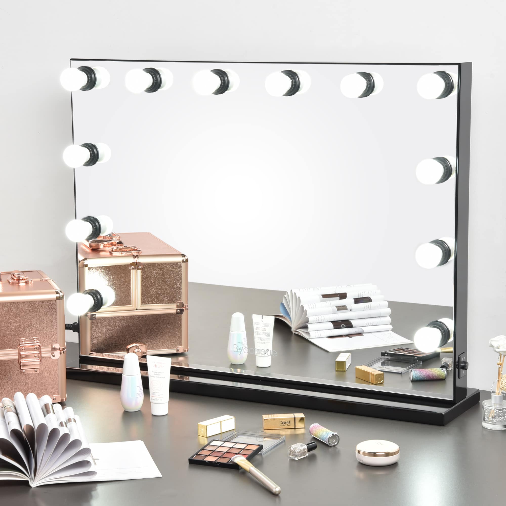 Yescom 12MKM002-850W-06-LO Byootique 33x24 Hollywood Lighted Vanity Makeup Mirror 12 LED Bulbs Studio