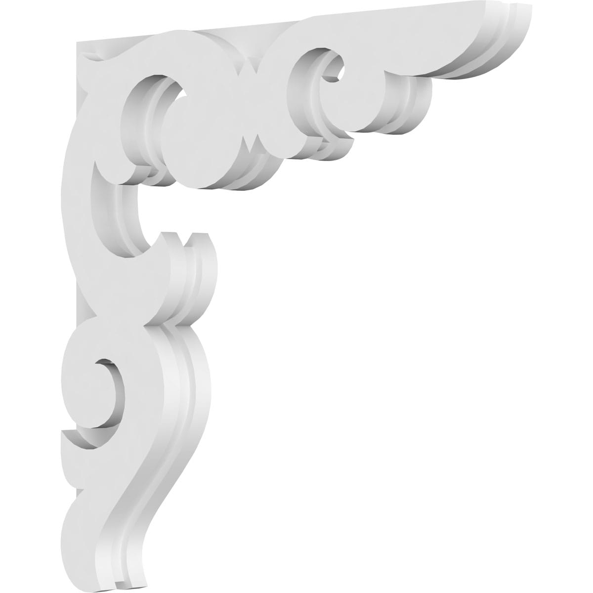 Ekena Millwork CORP01X16X16KD 1.875-in x 16-in x 16-in Kendall Unfinished White PVC Paintable Corbel