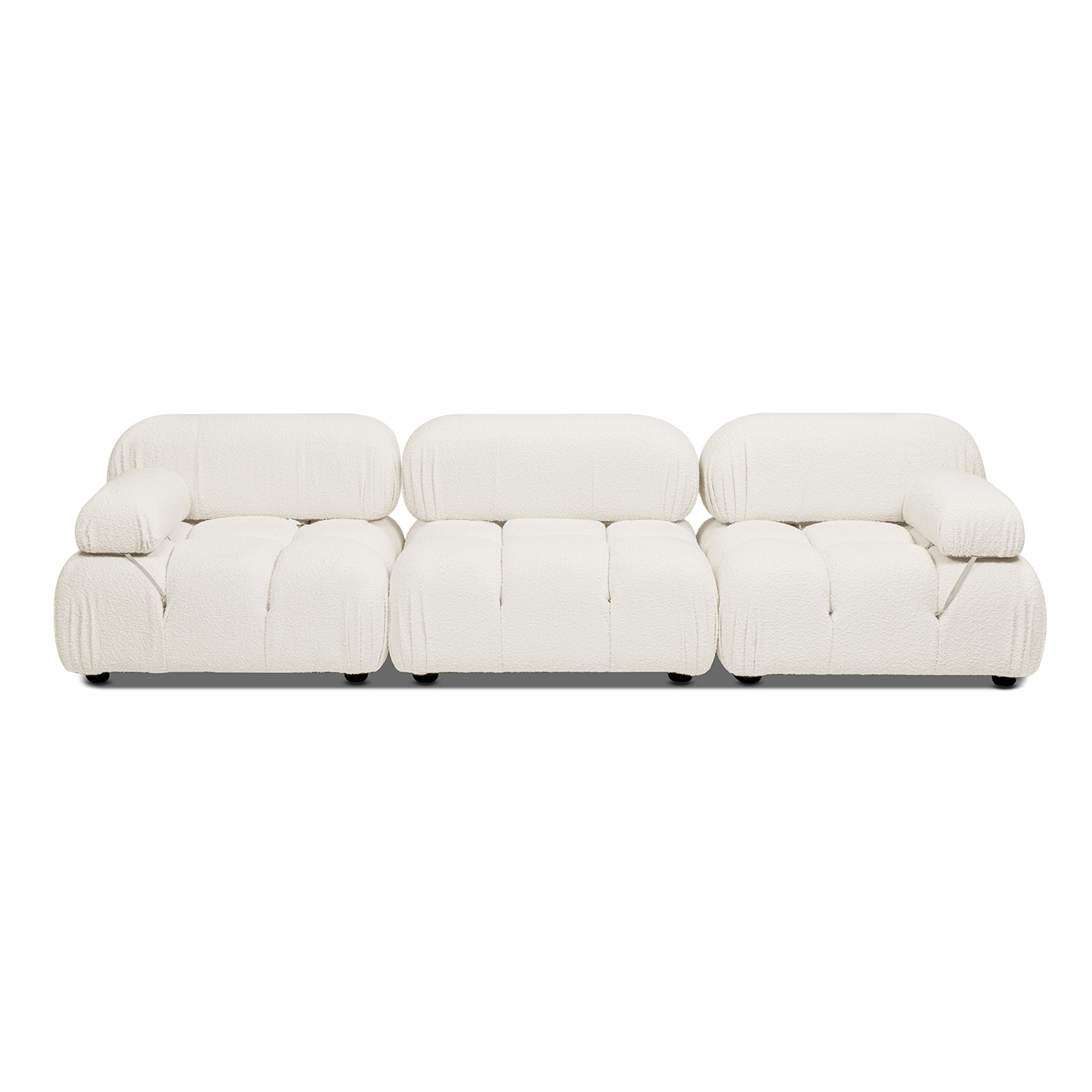 Jennifer Taylor Home 64260-3-MBW-MY Marcel 109.5-Inches Modern Ivory White 3 -seater Sofa