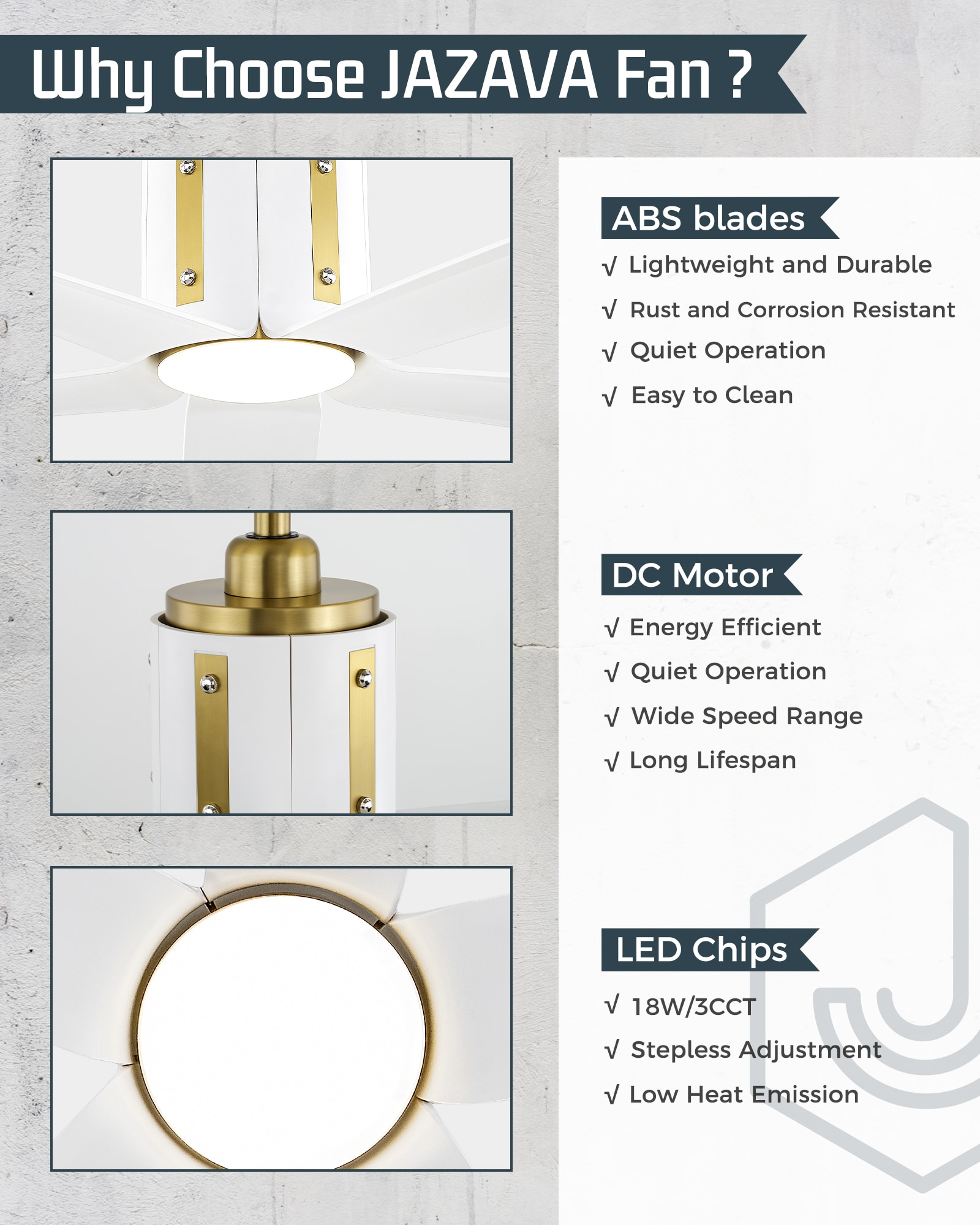 LTMATE LSLT-CF02-BGW Ceiling-Fans - View #3