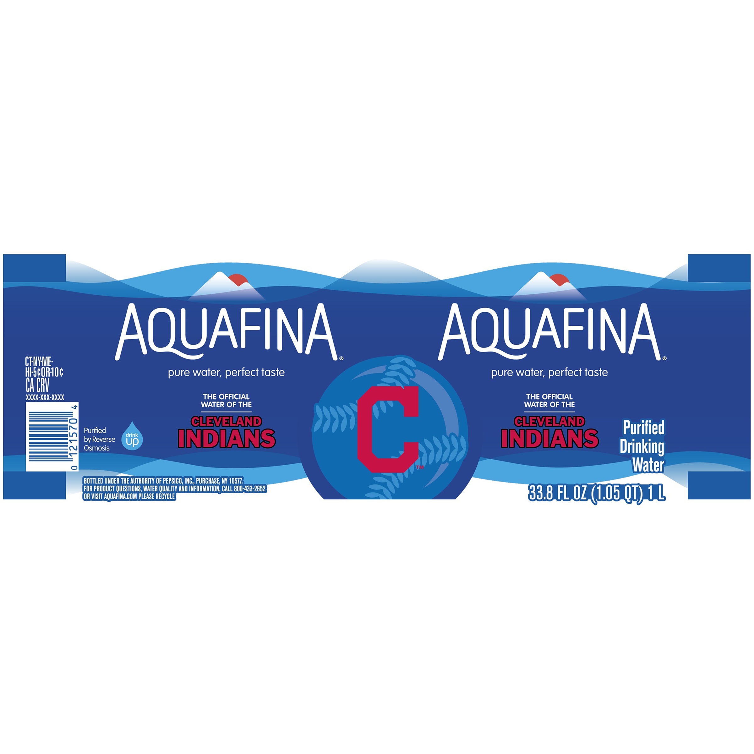 Aquafina Purified Bottled Drinking Water, 1 Liter Bottle 