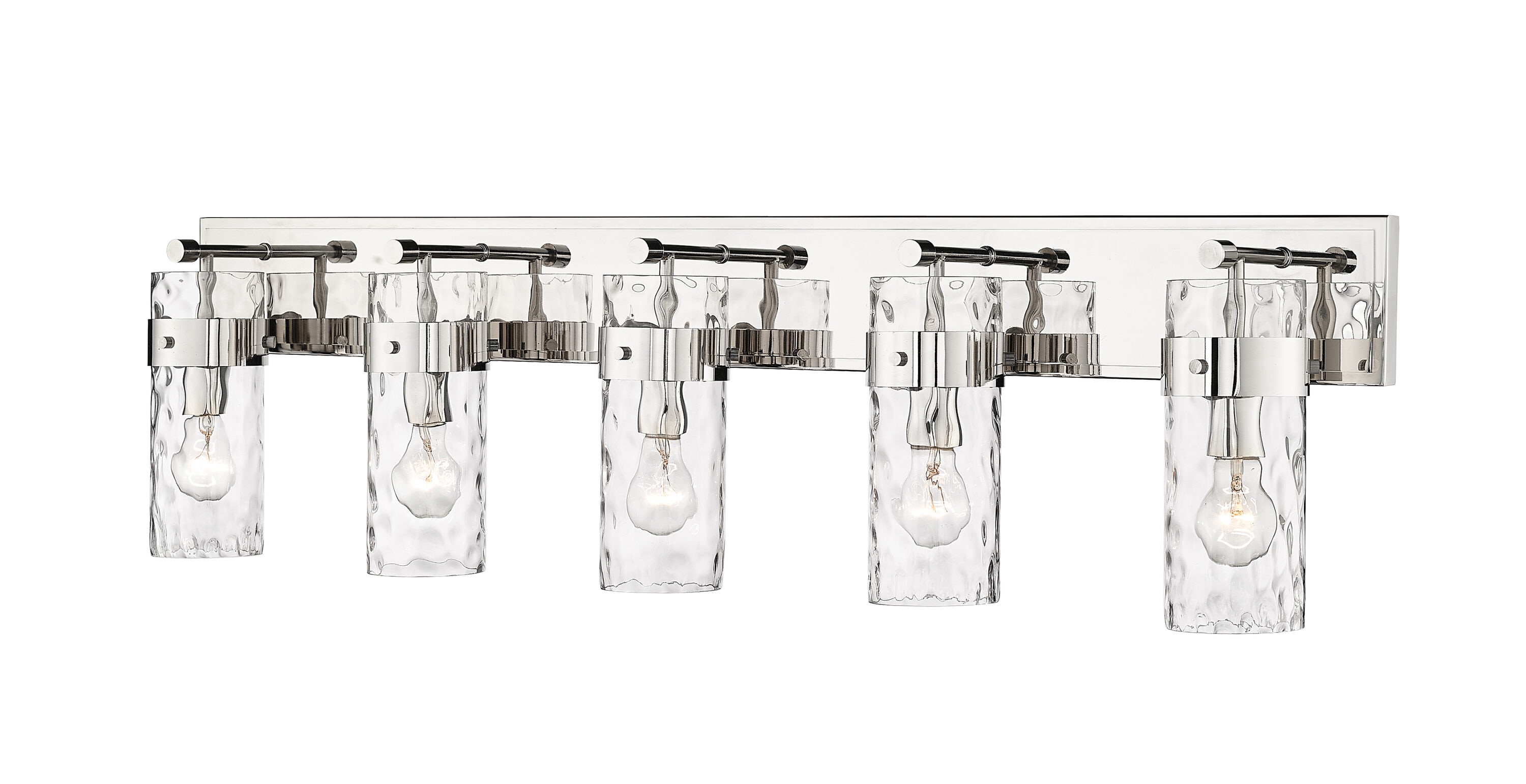 Z-Lite 3035-5V-PN Fontaine 44-in 5 -Light Polished Nickel Transitional Vanity light