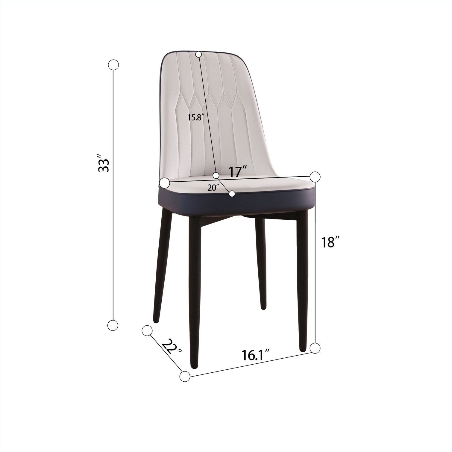 Watnature 63-Inch Cream MDF 5-Piece Dining Set with 4 PU Chairs Clean ...