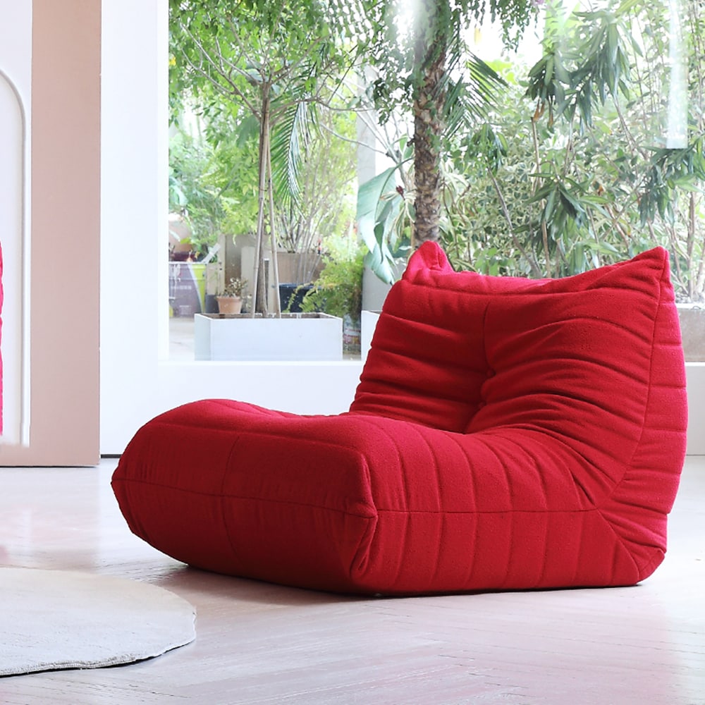 BuotiqHom DH-S1-117RE 45-in Casual Red Velvet 1 -seater Sofa