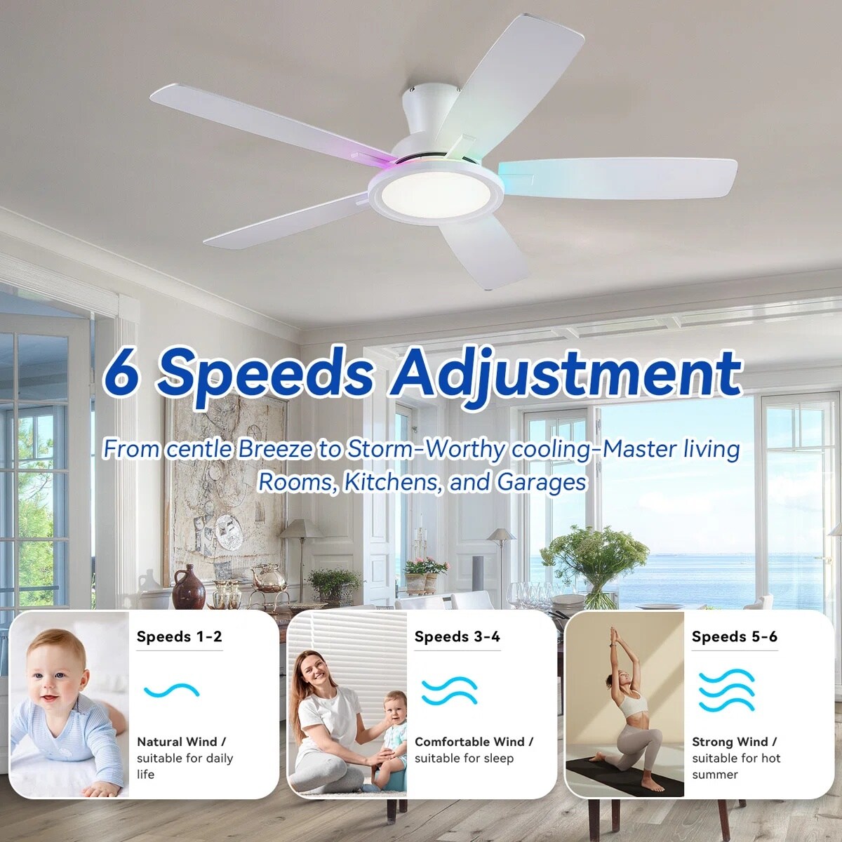 Kviflon LS8240-52WHRGB Ceiling-Fans - View #10
