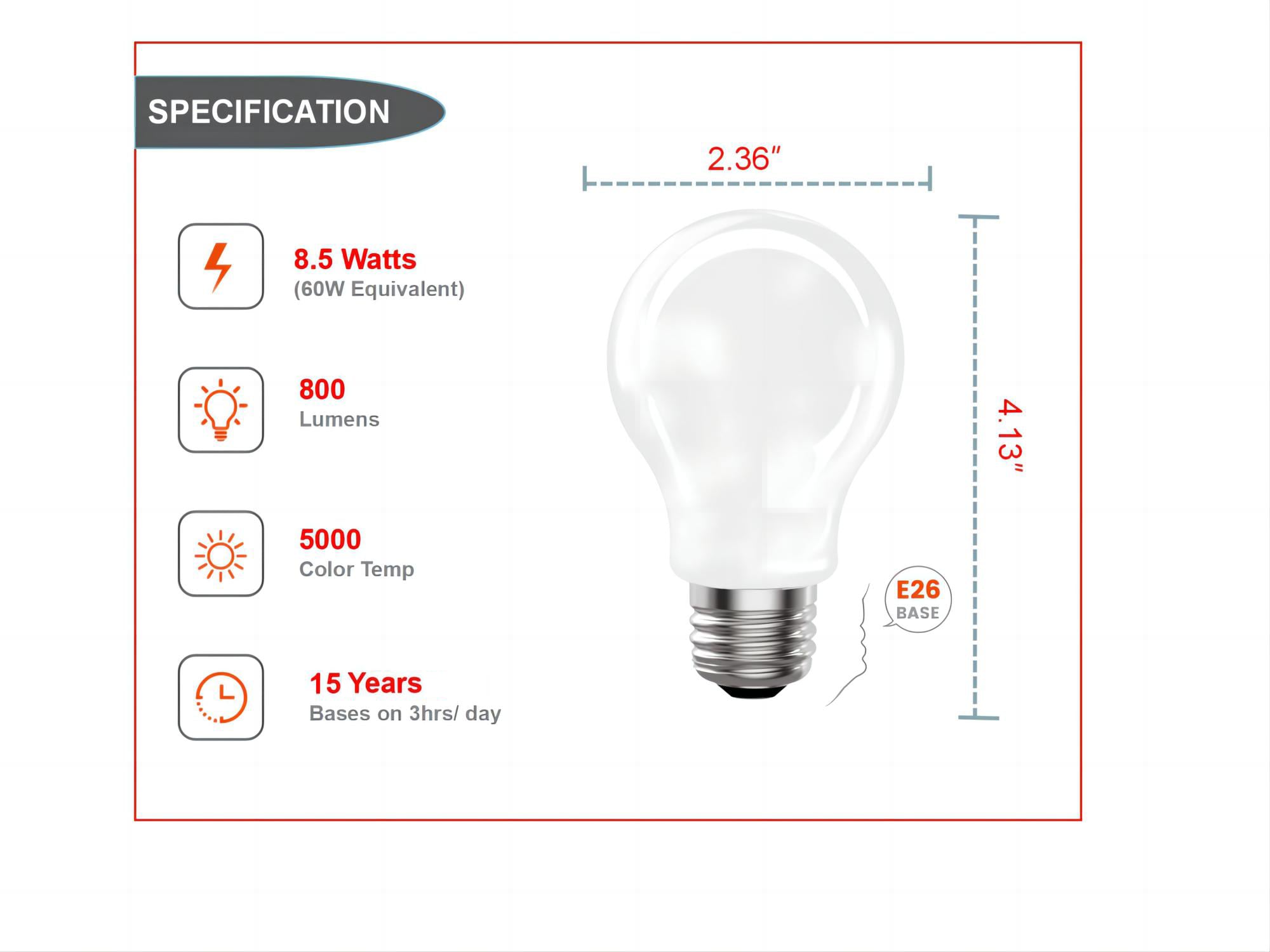 Utilitech 5A19DG8.5WOP50K4PB Led-Lights - View #4